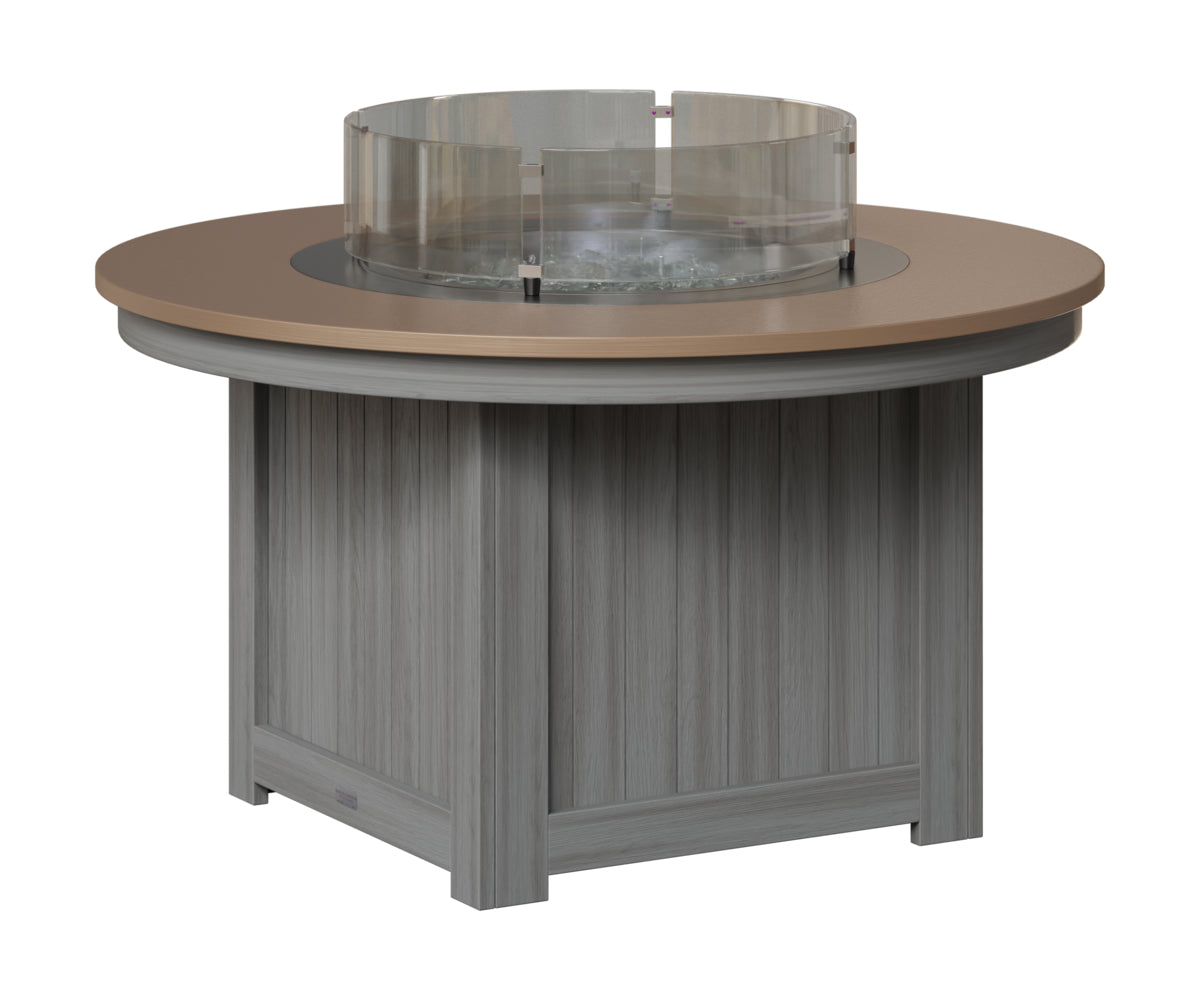 Berlin Gardens Donoma 44" Round Fire Pit in Driftwood Gray, Hammered Bronze top
