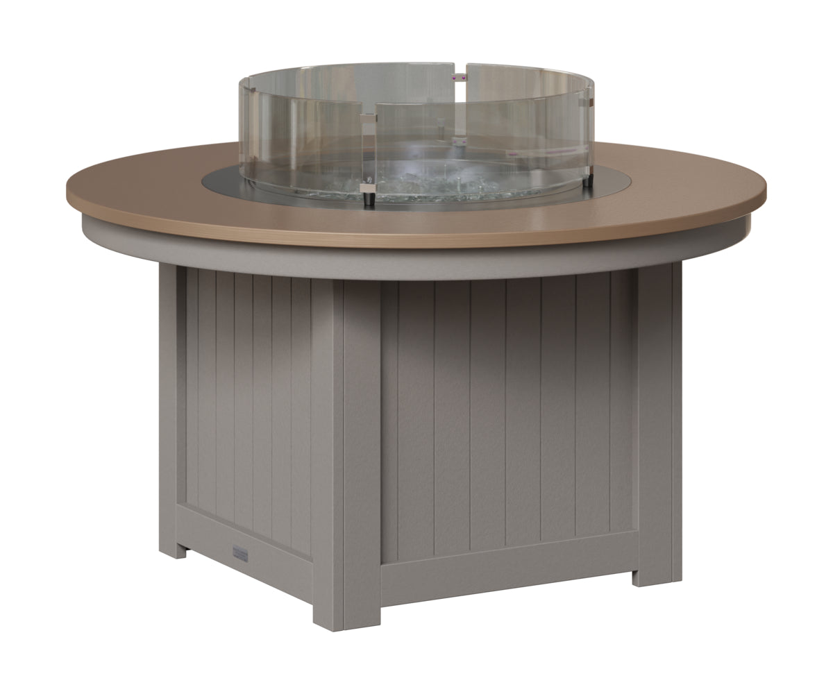Berlin Gardens Donoma 44" Round Fire Pit in Light Gray, Hammered Bronze top