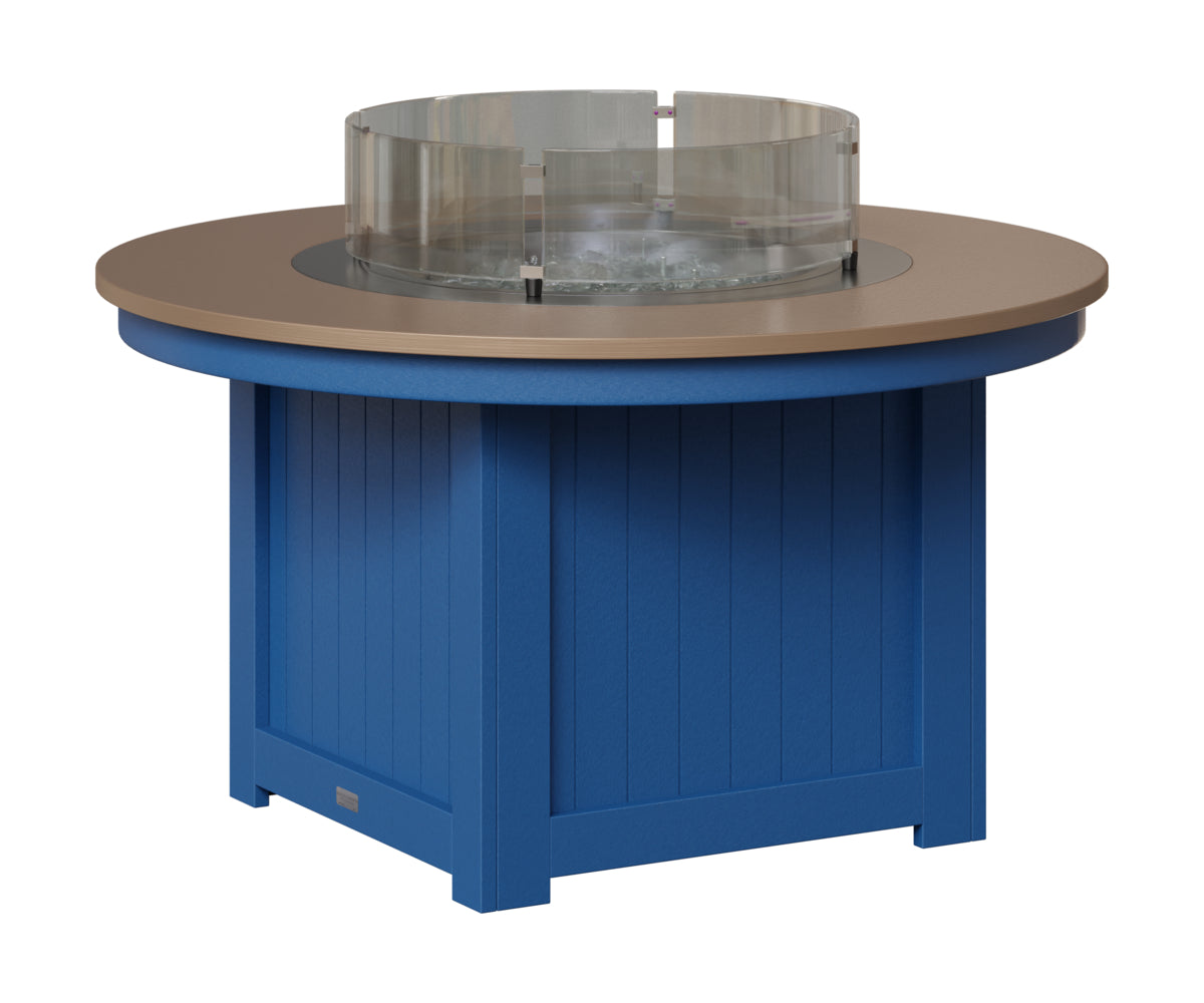 Berlin Gardens Donoma 44" Round Fire Pit in Pacific Blue, Hammered Bronze top