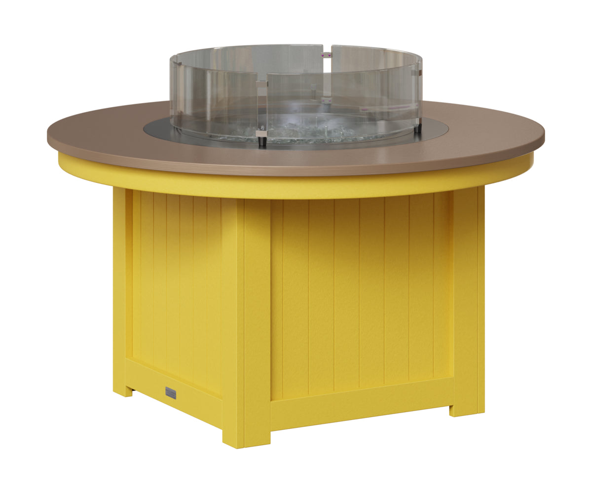 Berlin Gardens Donoma 44" Round Fire Pit in Sunburst Yellow, Hammered Bronze top