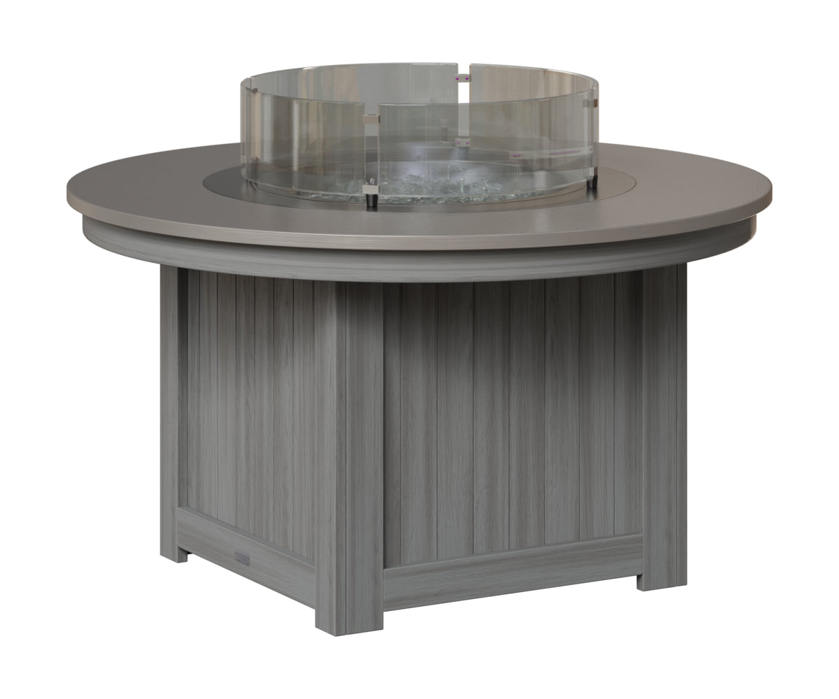 Berlin Gardens Donoma 44" Round Fire Pit in Driftwood Gray, Hammered Stainless top
