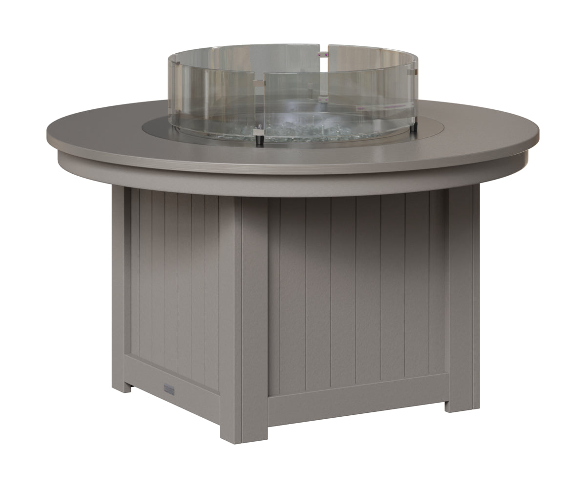 Berlin Gardens Donoma 44" Round Fire Pit in Light Gray, Hammered Stainless top