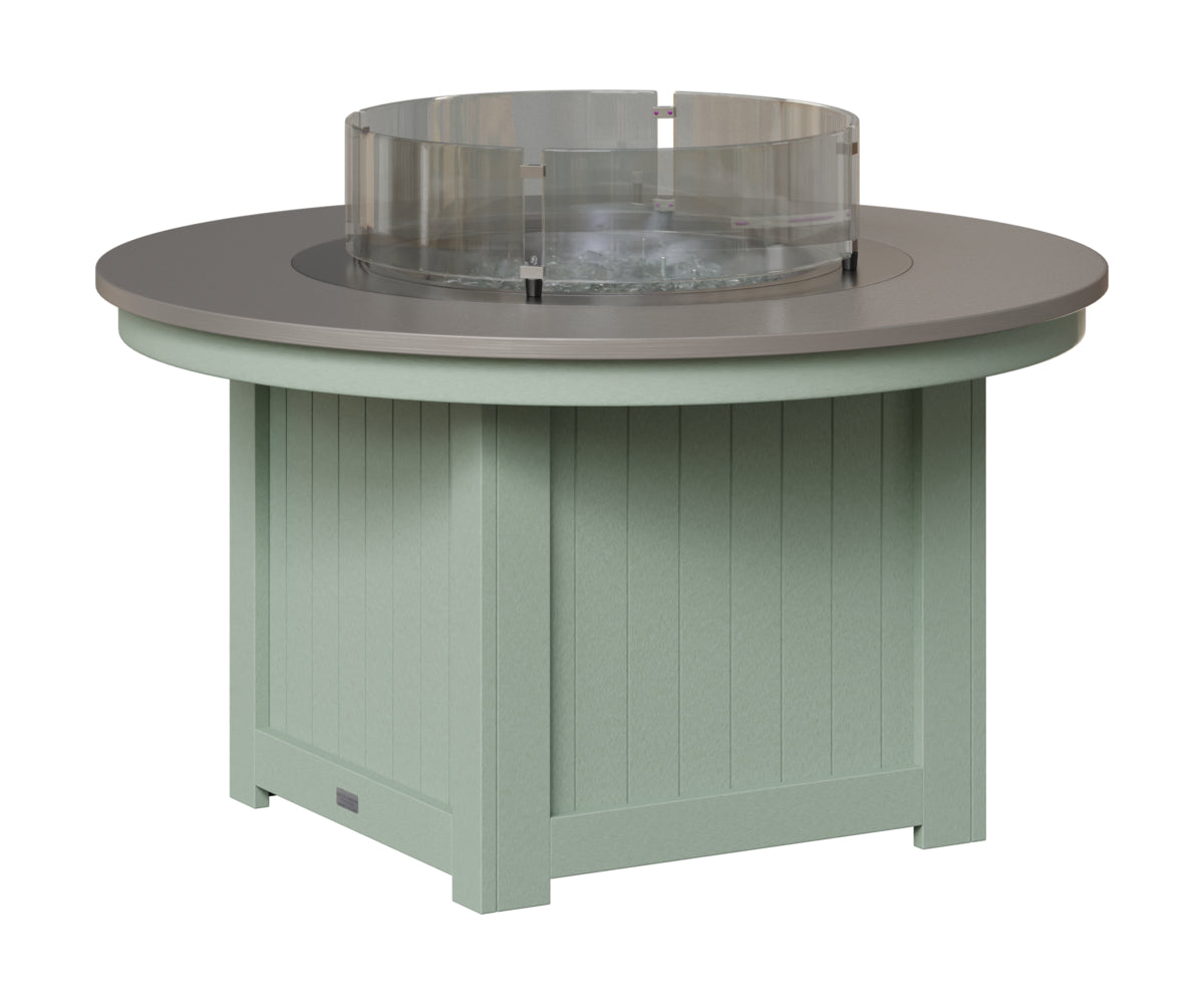 Berlin Gardens Donoma 44" Round Fire Pit in Sea Foam, Hammered Stainless top