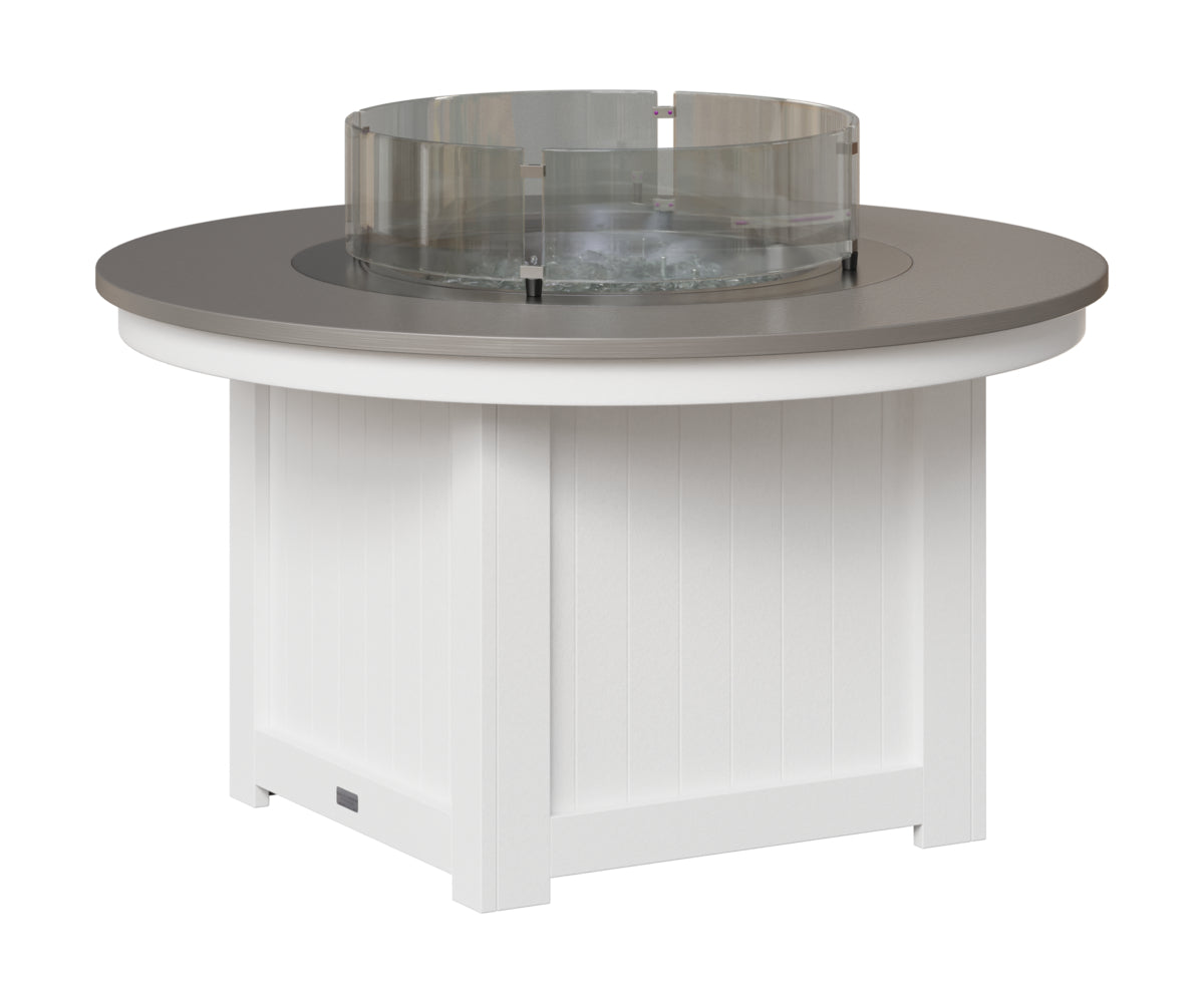 Berlin Gardens Donoma 44" Round Fire Pit in White, Hammered Stainless top
