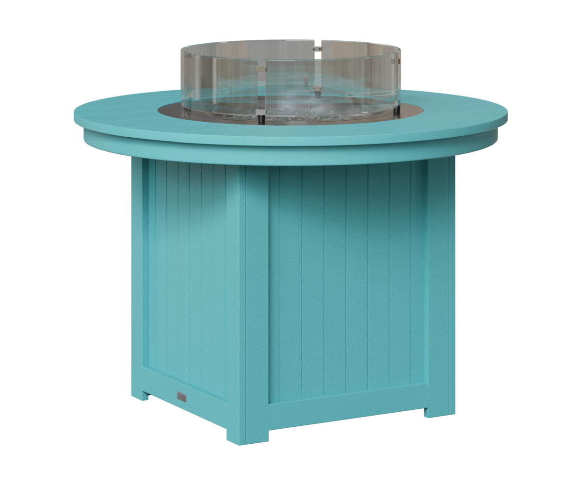 Berlin Gardens Donoma 44" Round Fire Table Dining in Aruba Blue