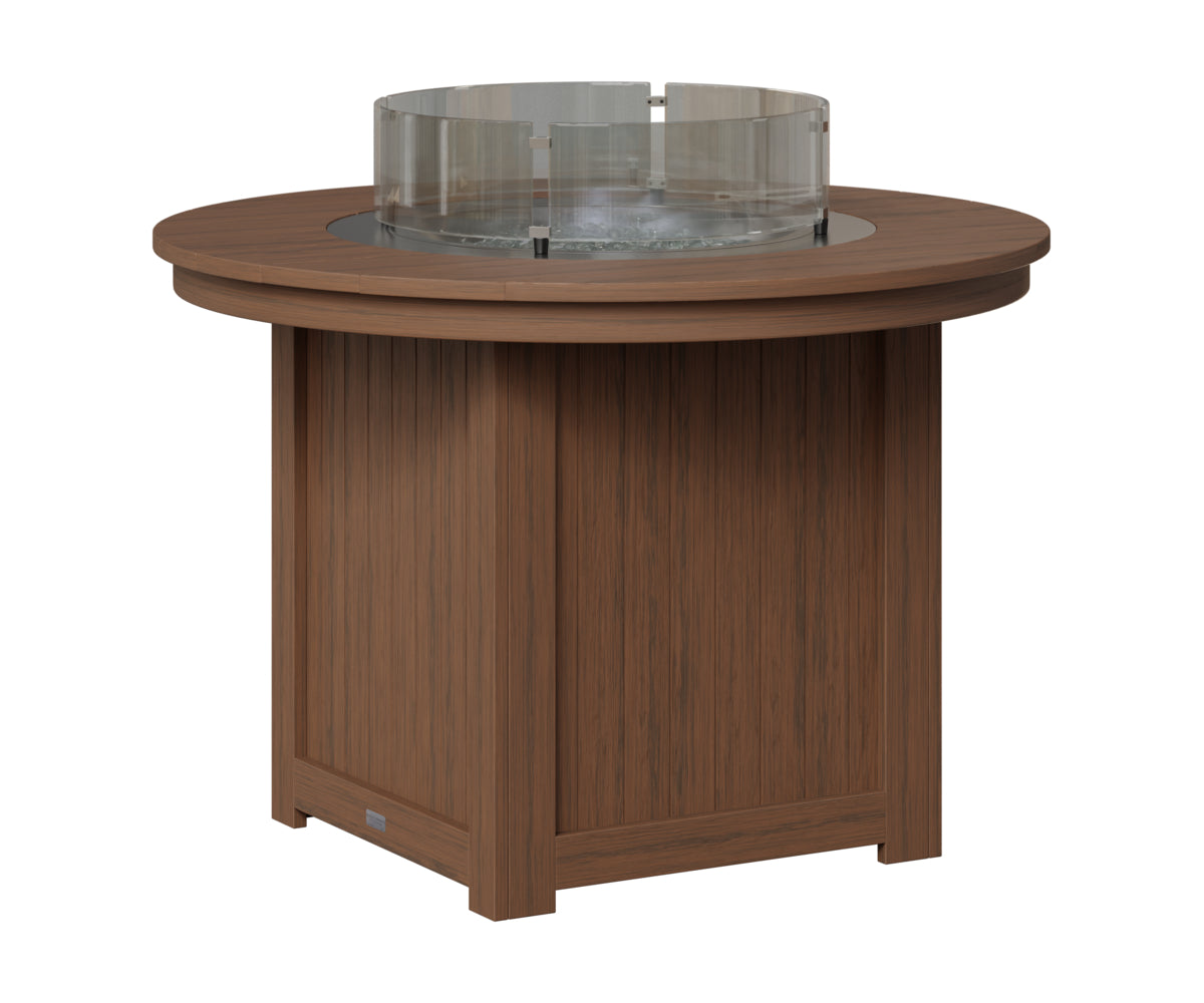 Berlin Gardens Donoma 44" Round Fire Table Dining in Brazilian Walnut