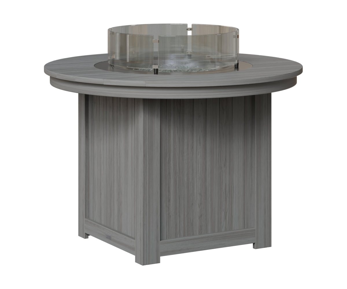 Berlin Gardens Donoma 44" Round Fire Table Dining in Driftwood Gray