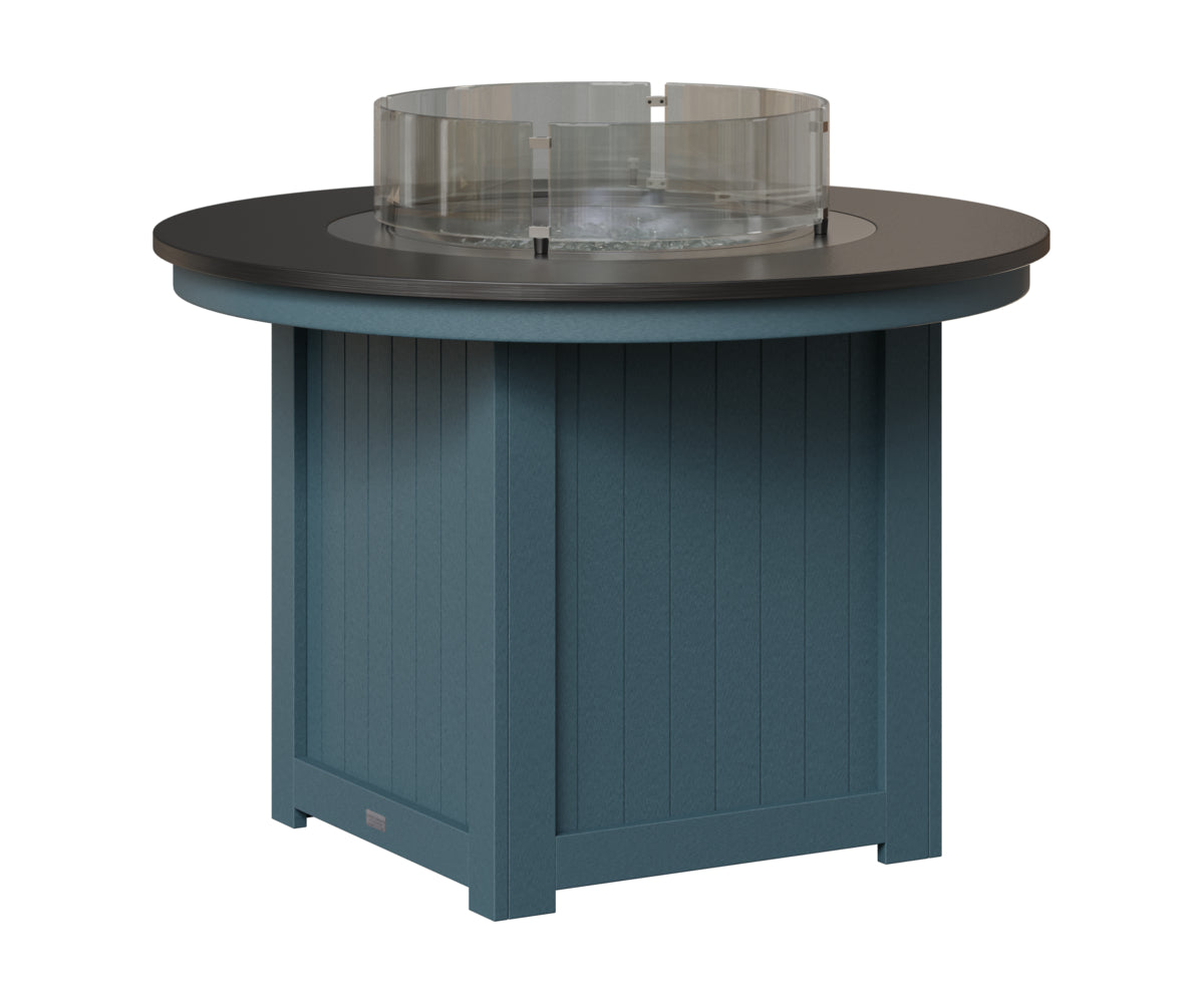 Berlin Gardens Donoma 44" Round Fire Table Dining in Slate, Hammered Black top