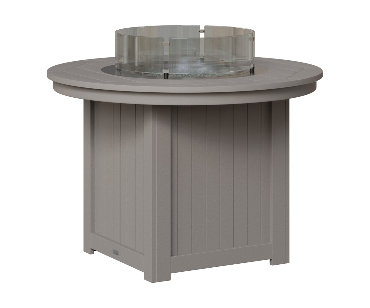 Berlin Gardens Donoma 44" Round Fire Table Dining in Light Gray