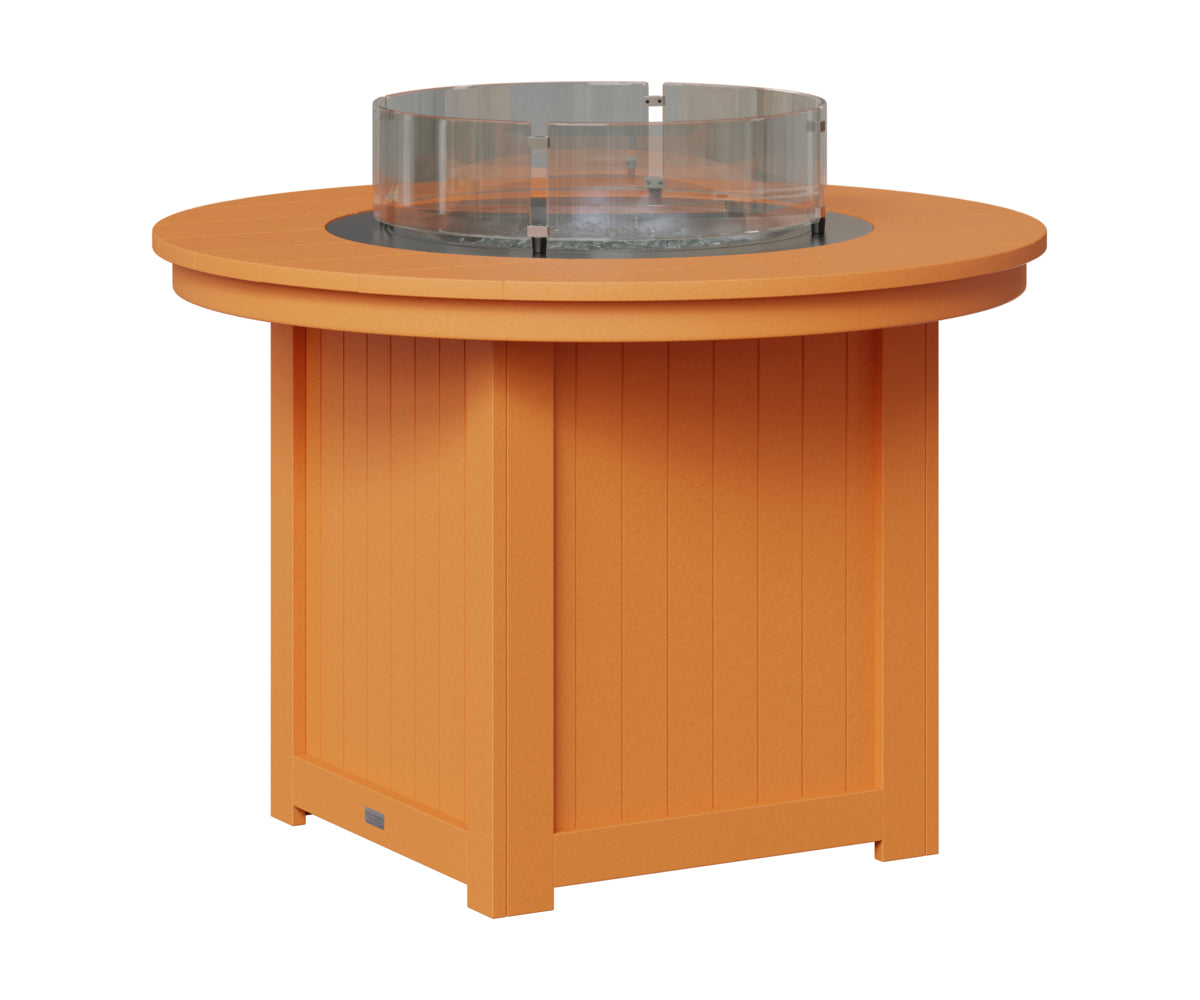 Berlin Gardens Donoma 44" Round Fire Table Dining in Mango Orange