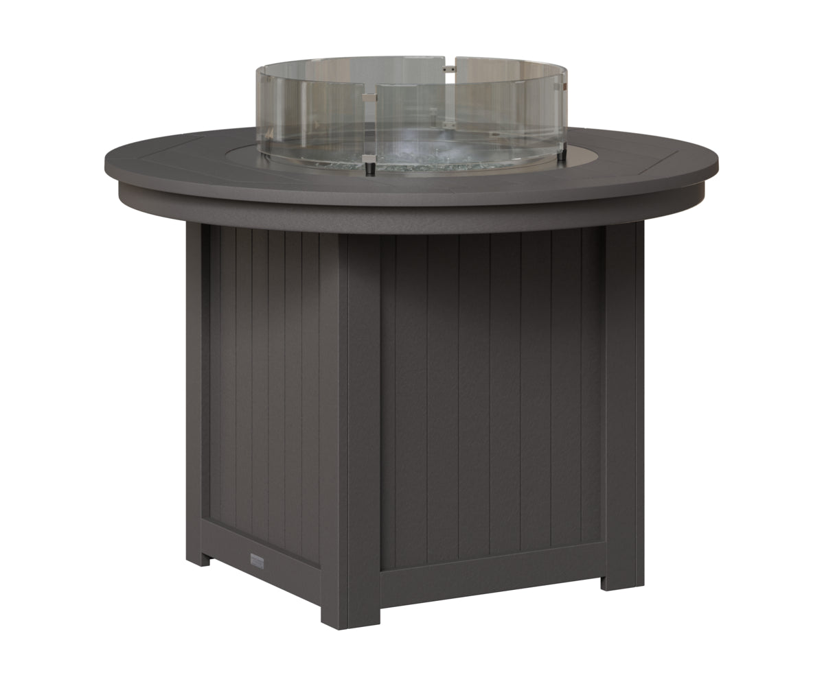 Berlin Gardens Donoma 44" Round Fire Table Dining in Smoke Gray