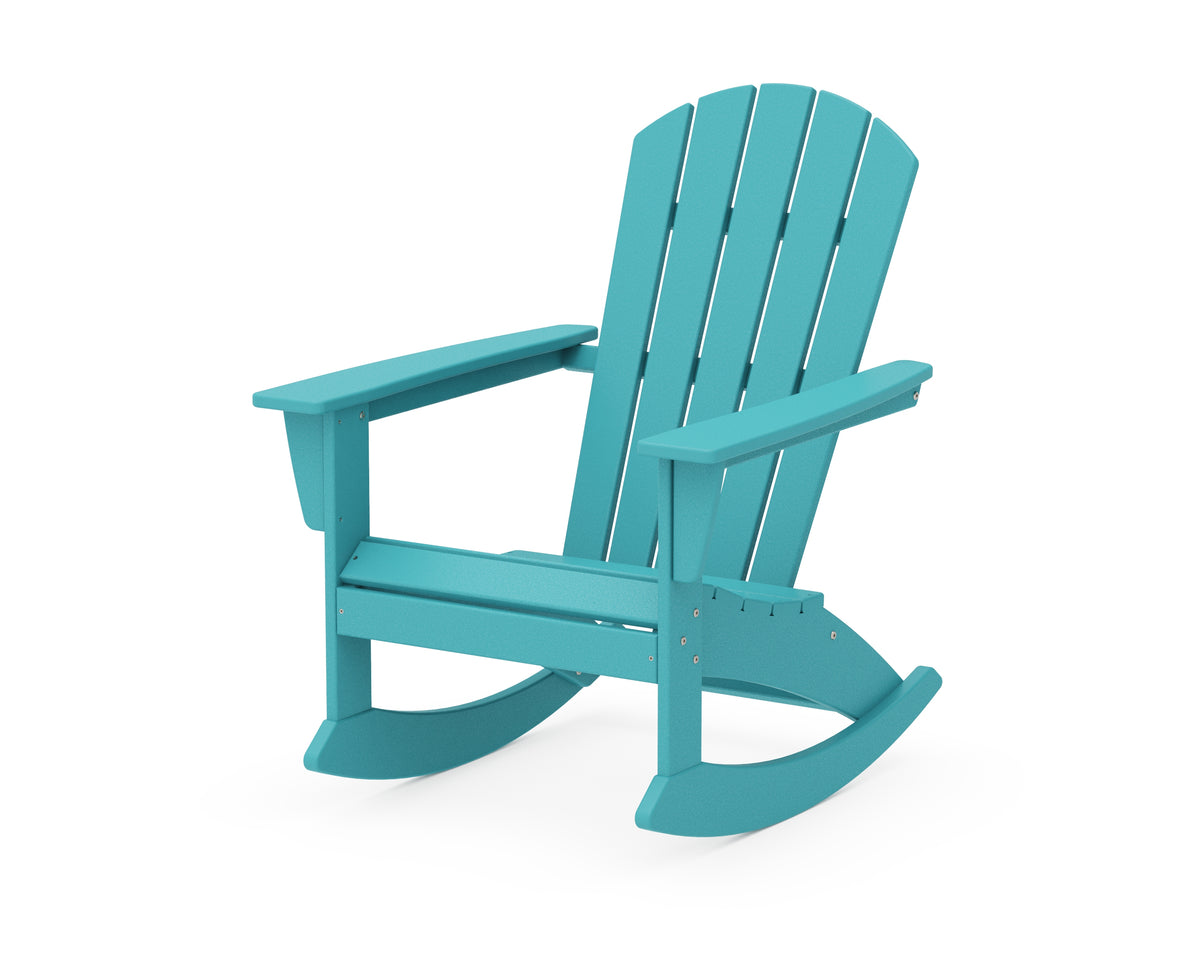 POLYWOOD Nautical Adirondack Rocking Chair in Aruba