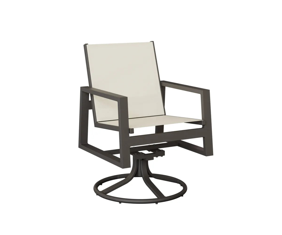 Berlin Gardens Vida Sling Swivel Rocker Dining Chair in Granite Speckle