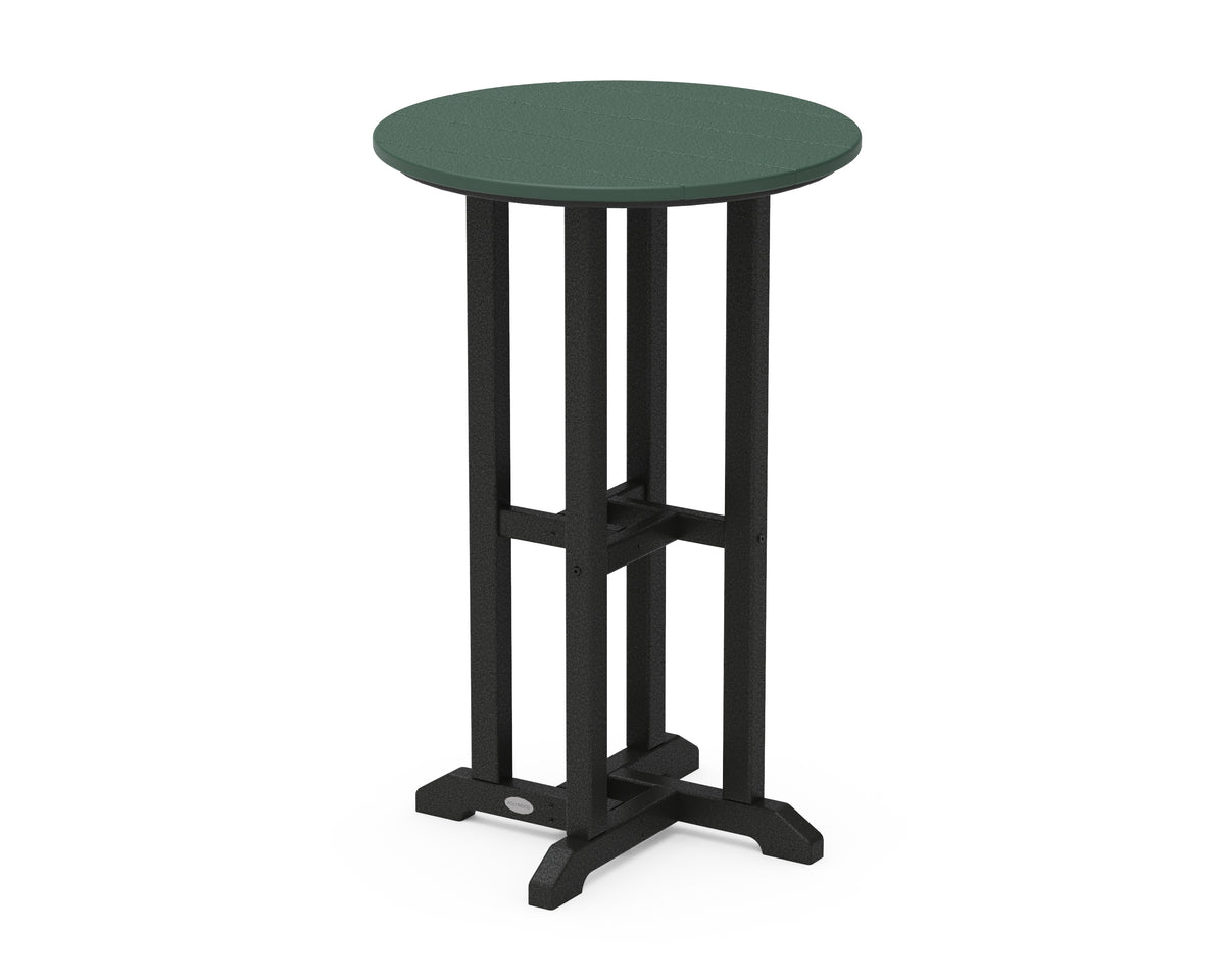 POLYWOOD Contempo 24" Round Counter Table in Black / Green