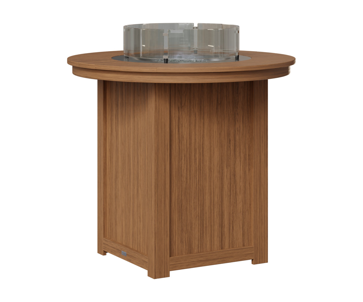 Berlin Gardens Donoma 44" Round Fire Table Bar in Antique Mahogany