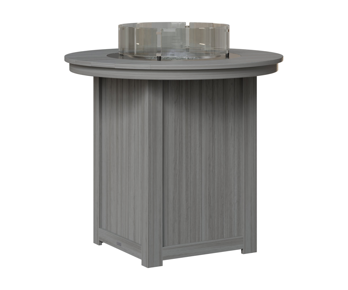Berlin Gardens Donoma 44" Round Fire Table Bar in Driftwood Gray