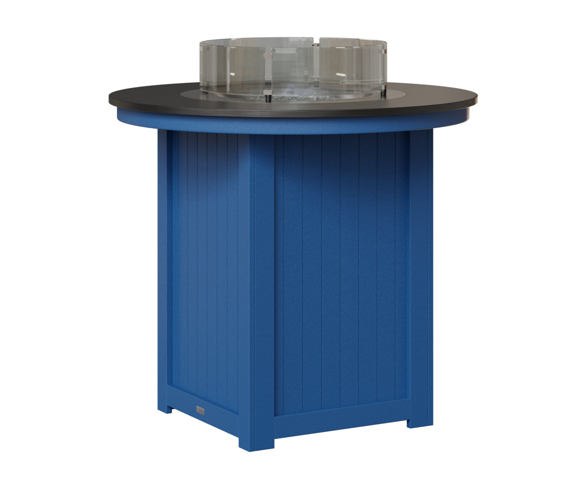 Berlin Gardens Donoma 44" Round Fire Table Bar in Pacific Blue, Hammered Black top