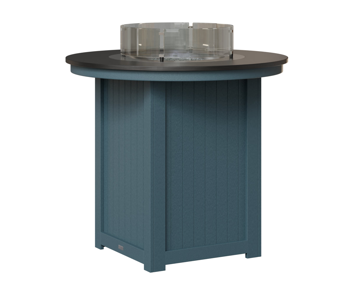 Berlin Gardens Donoma 44" Round Fire Table Bar in Slate, Hammered Black top