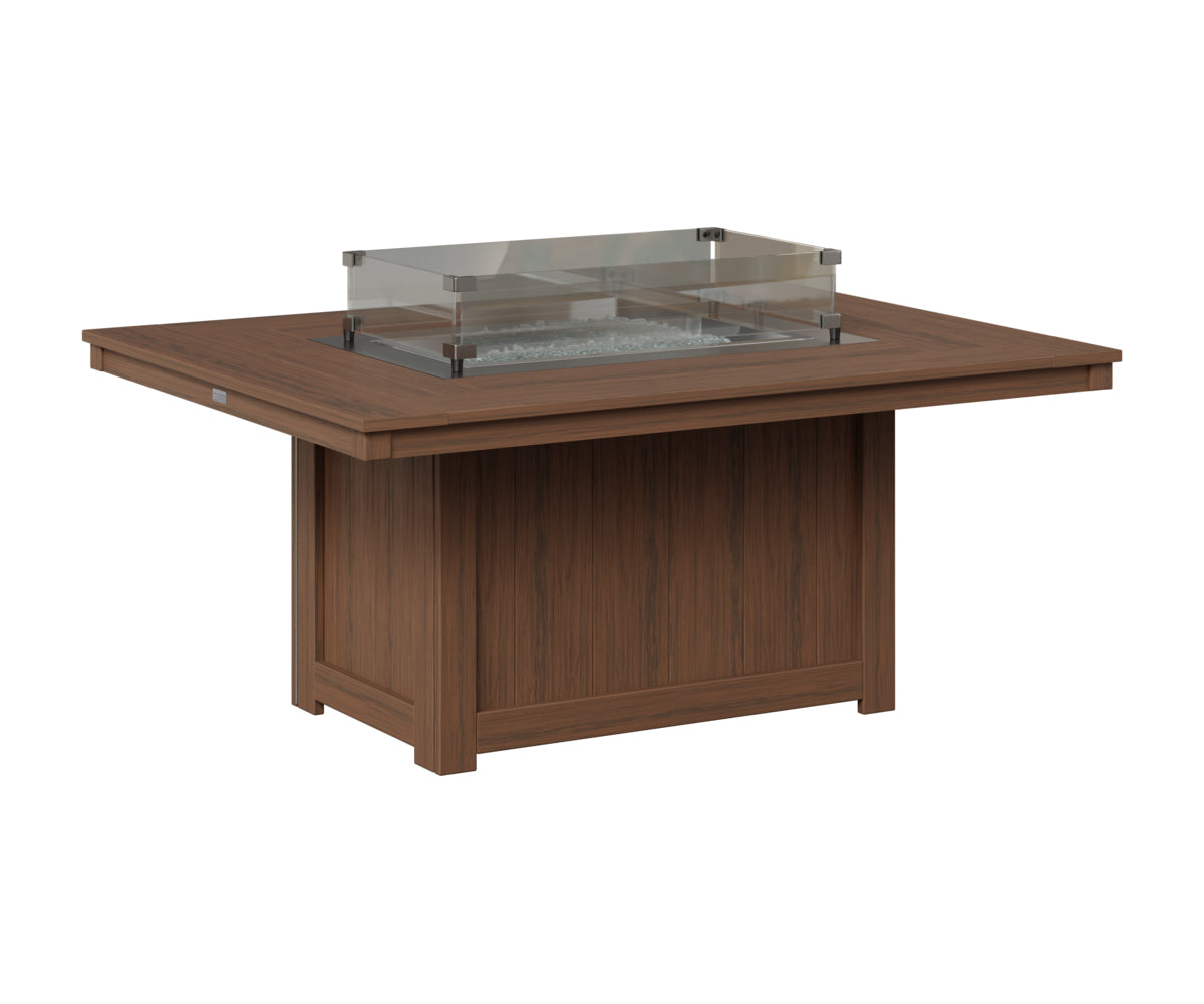 Berlin Gardens Donoma 42" x 54" Rectangular Fire Pit in Brazilian Walnut