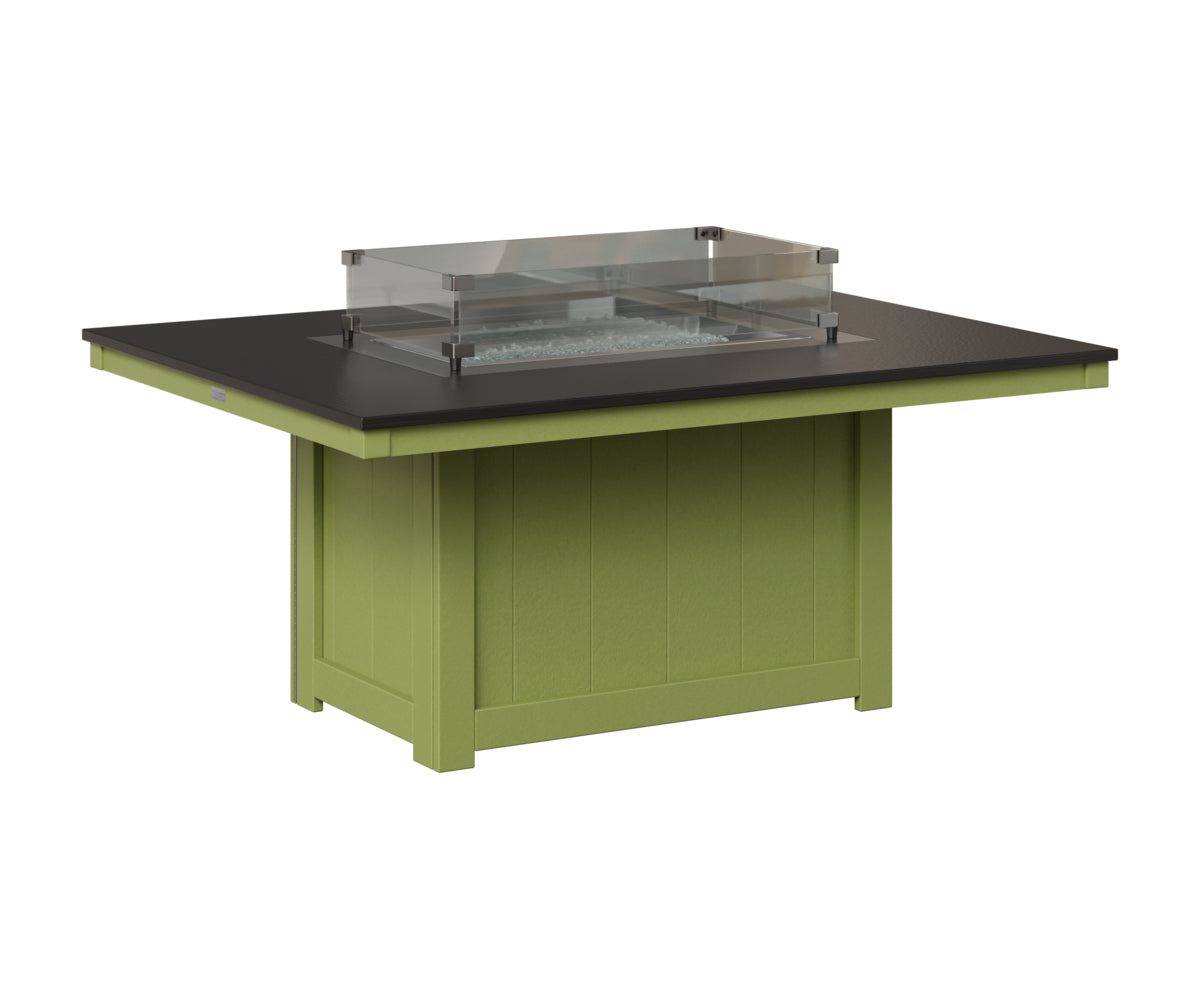 Berlin Gardens Donoma 42" x 54" Rectangular Fire Pit in Kiwi Green, Hammered Black top