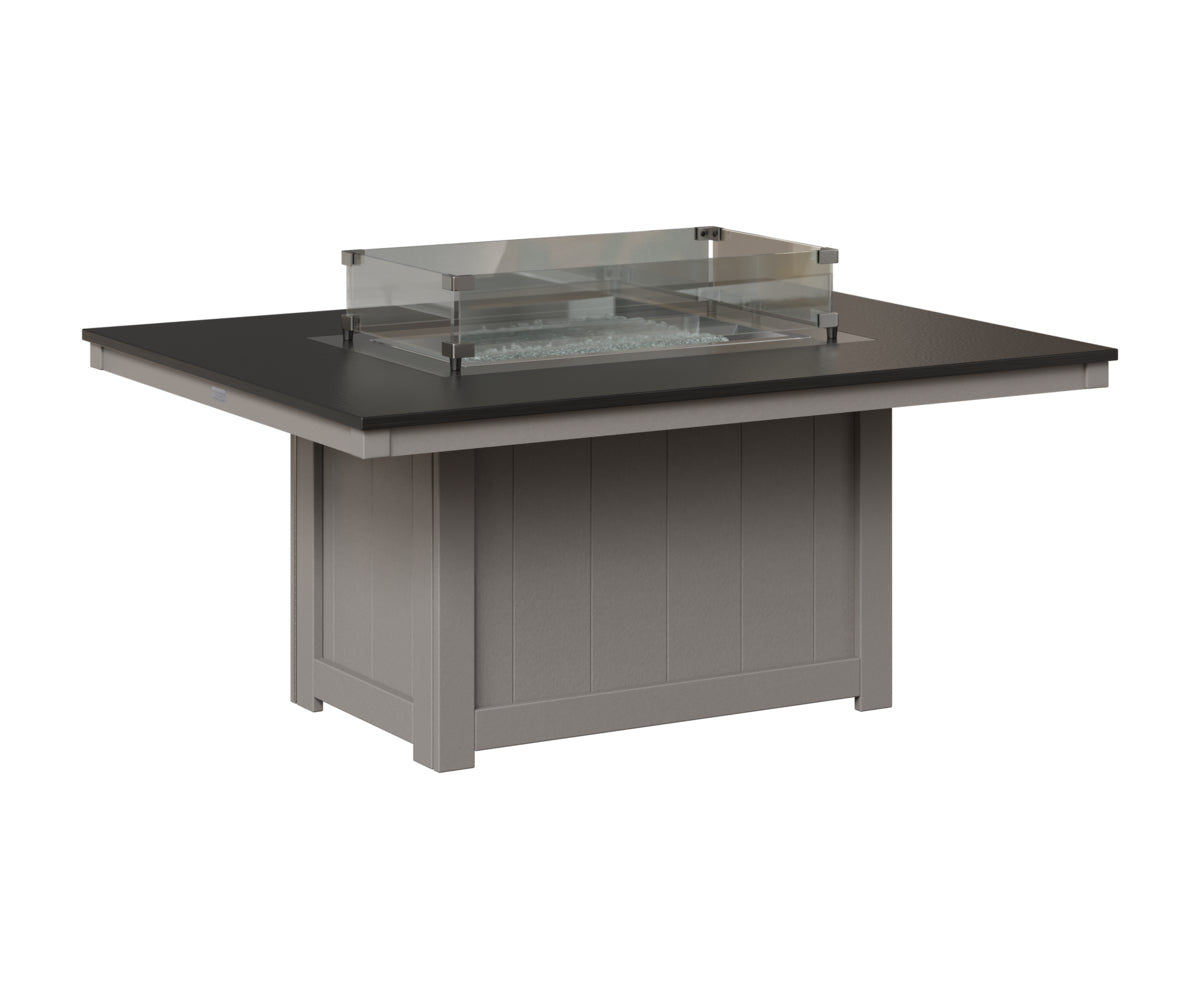 Berlin Gardens Donoma 42" x 54" Rectangular Fire Pit in Light Gray, Hammered Black top