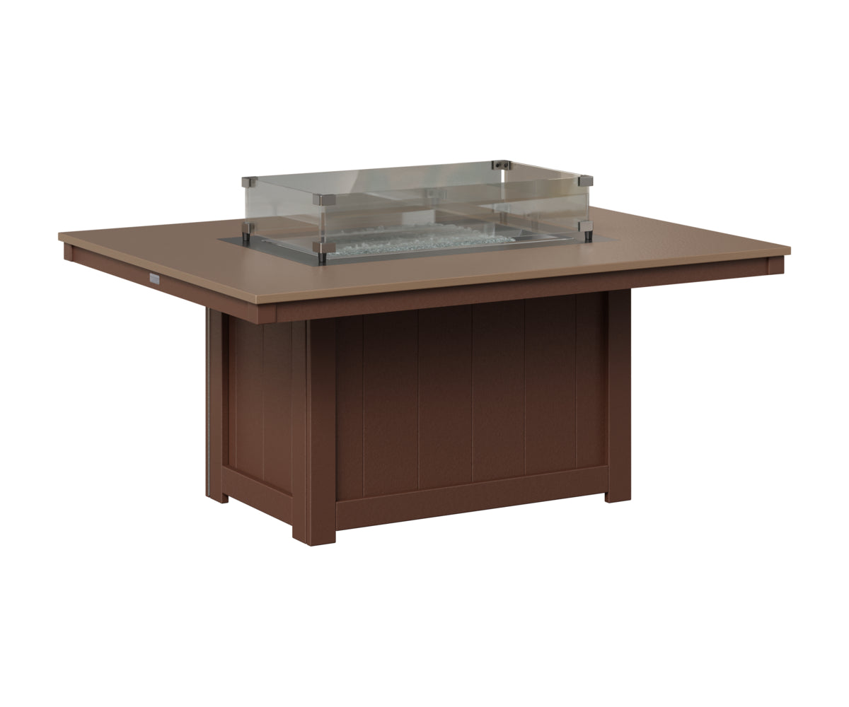 Berlin Gardens Donoma 42" x 54" Rectangular Fire Pit in Chocolate Brown, Hammered Bronze top