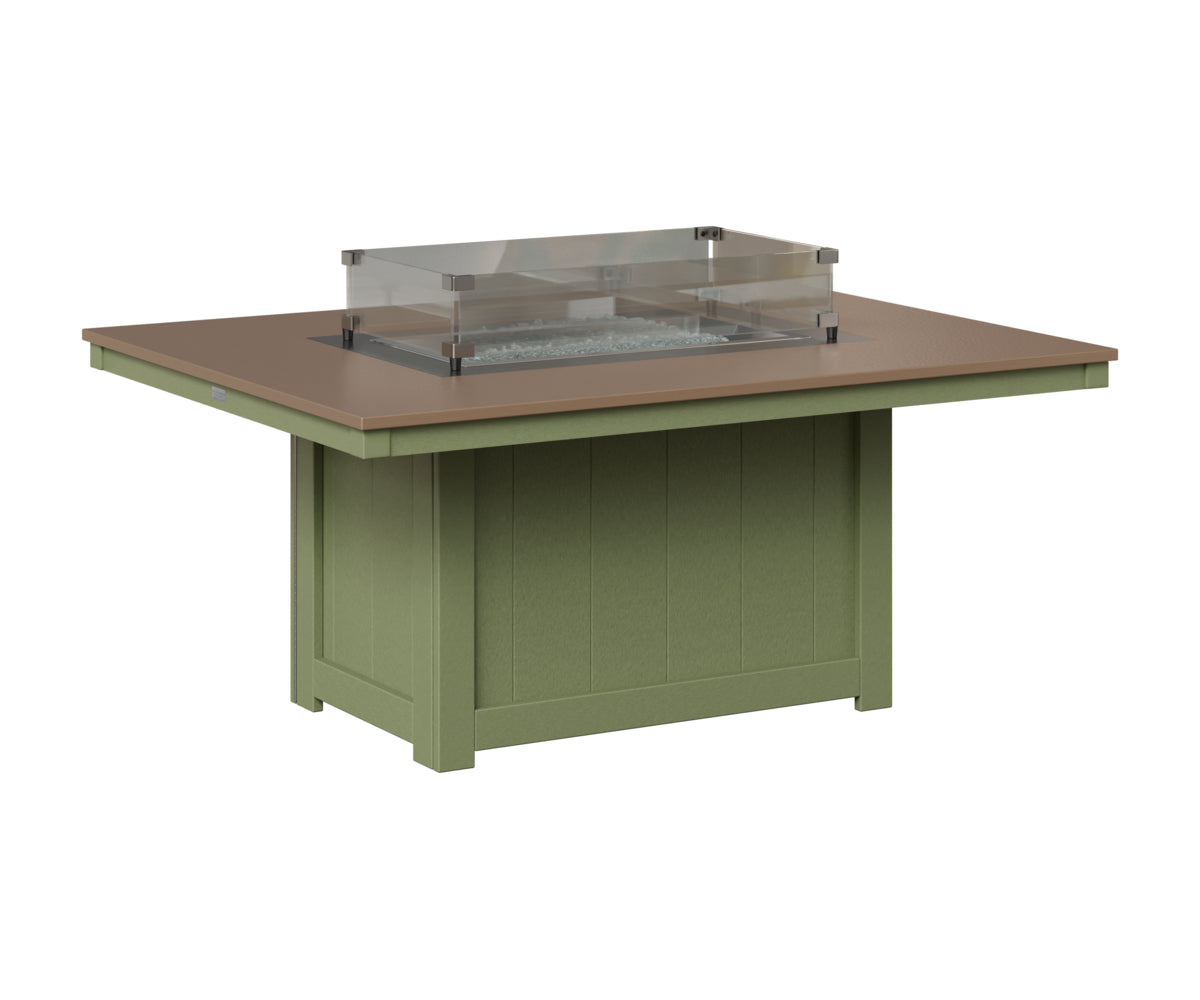 Berlin Gardens Donoma 42" x 54" Rectangular Fire Pit in Sage, Hammered Bronze top