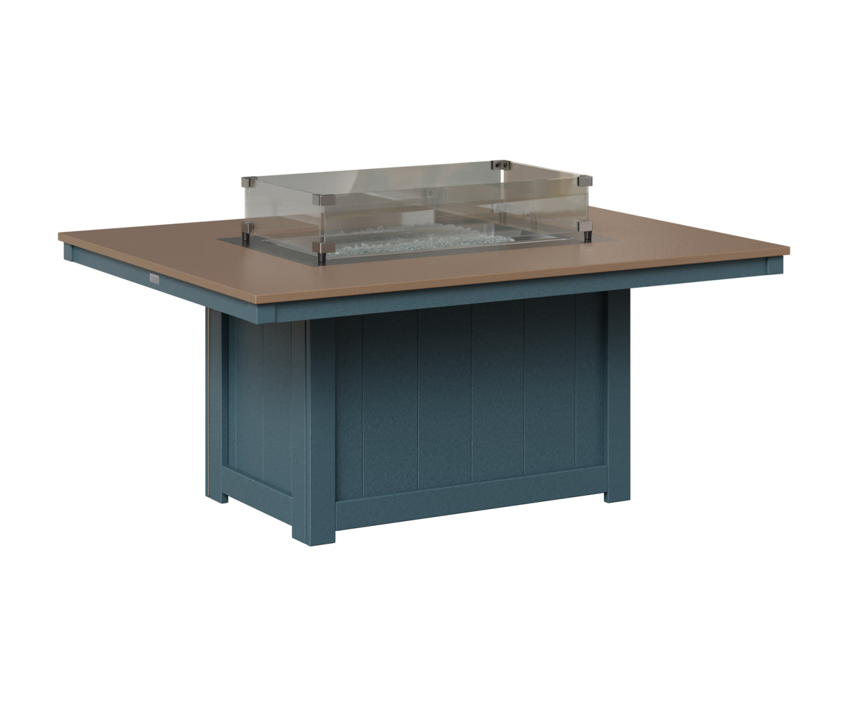 Berlin Gardens Donoma 42" x 54" Rectangular Fire Pit in Slate, Hammered Bronze top