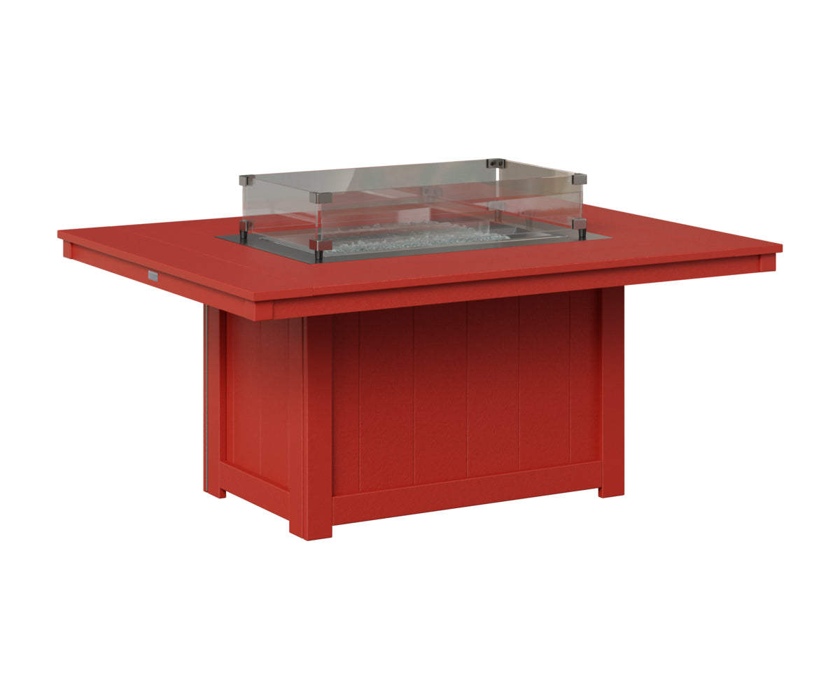 Berlin Gardens Donoma 42" x 54" Rectangular Fire Pit in Scarlet Red