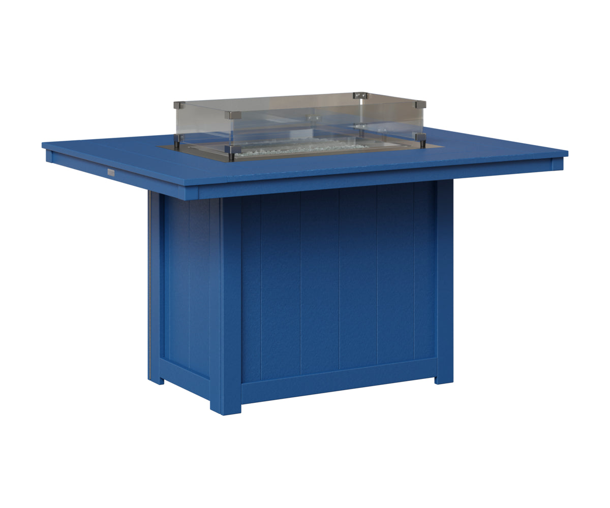 Berlin Gardens Donoma 42" x 54" Rectangular Fire Table Dining in Pacific Blue