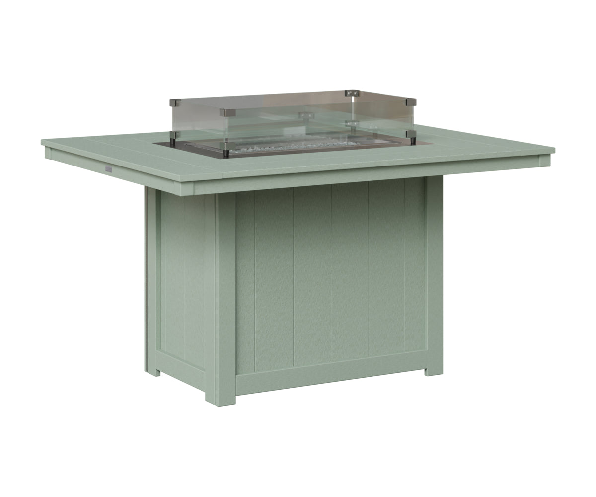 Berlin Gardens Donoma 42" x 54" Rectangular Fire Table Dining in Sea Foam