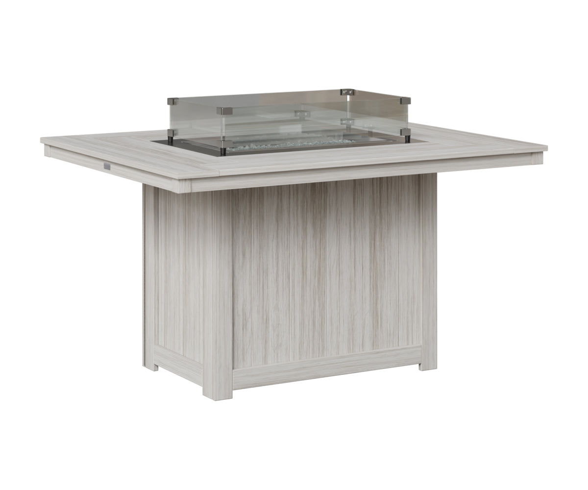 Berlin Gardens Donoma 42" x 54" Rectangular Fire Table Dining in Seashell