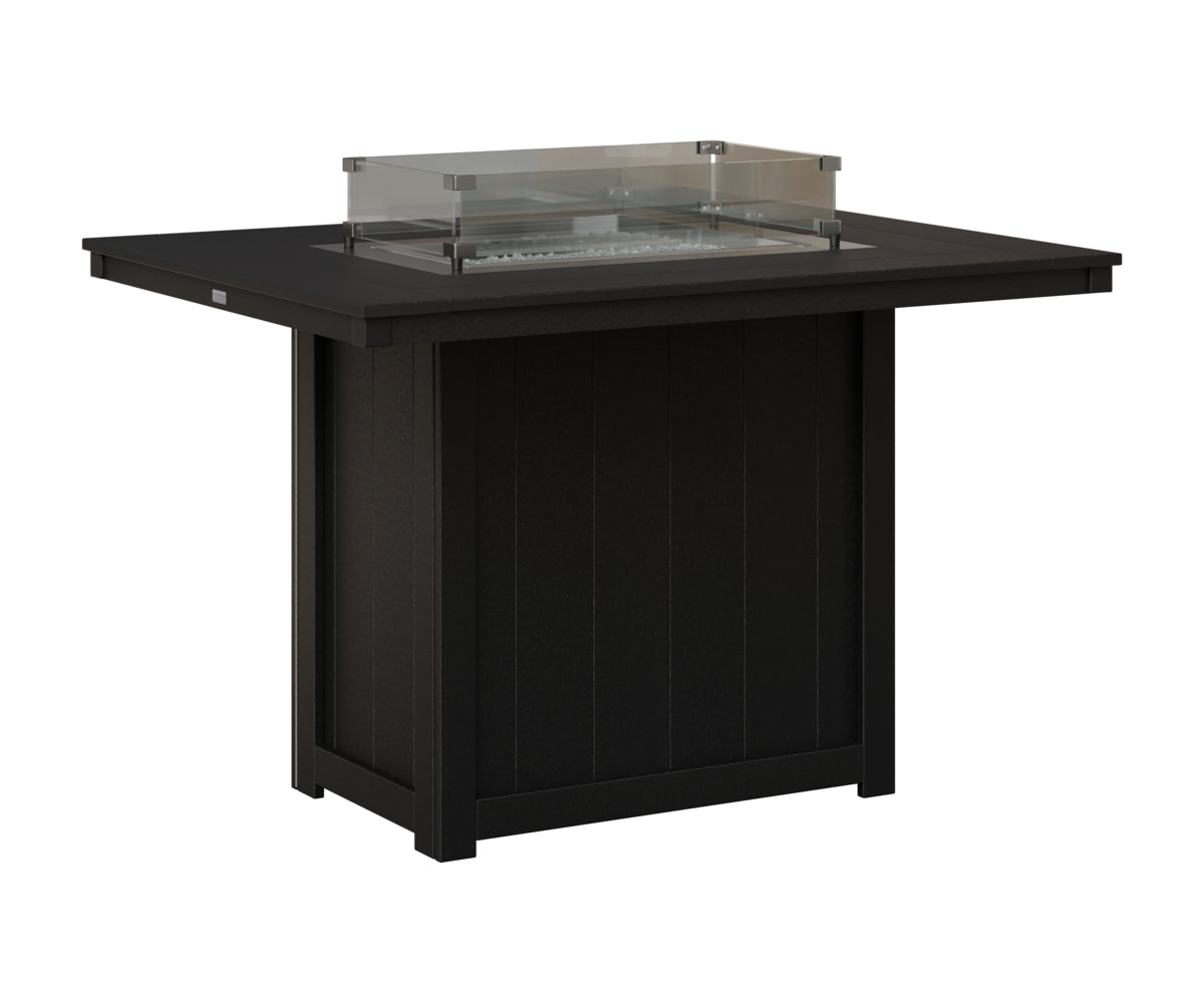 Berlin Gardens Donoma 42" x 54" Rectangular Fire Table Counter in Black