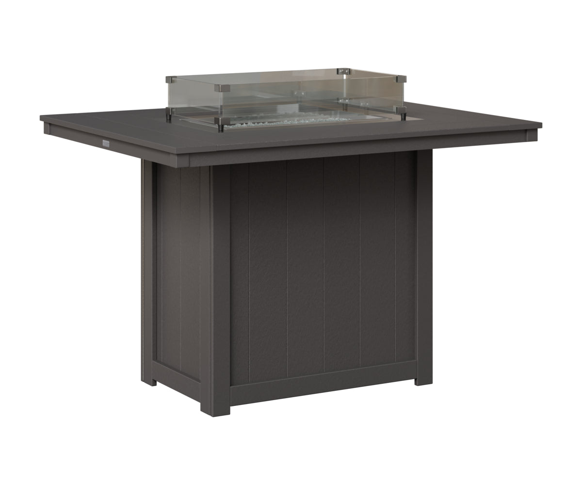 Berlin Gardens Donoma 42" x 54" Rectangular Fire Table Counter in Smoke Gray
