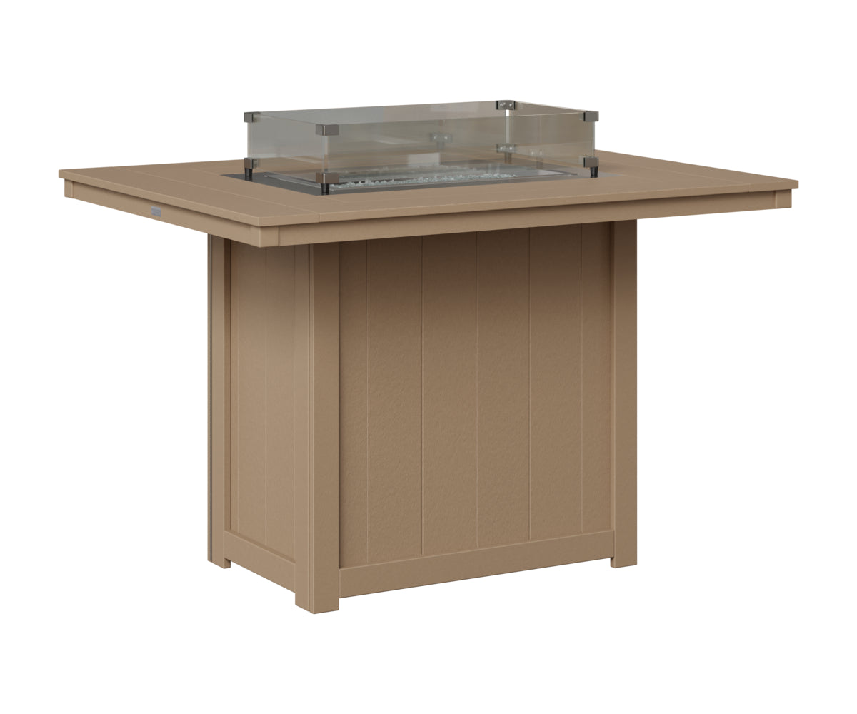Berlin Gardens Donoma 42" x 54" Rectangular Fire Table Counter in Weatherwood