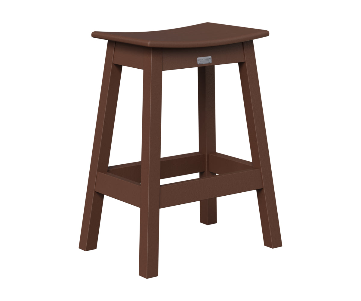 Berlin Gardens Saddle Counter Stool in Chocolate Brown
