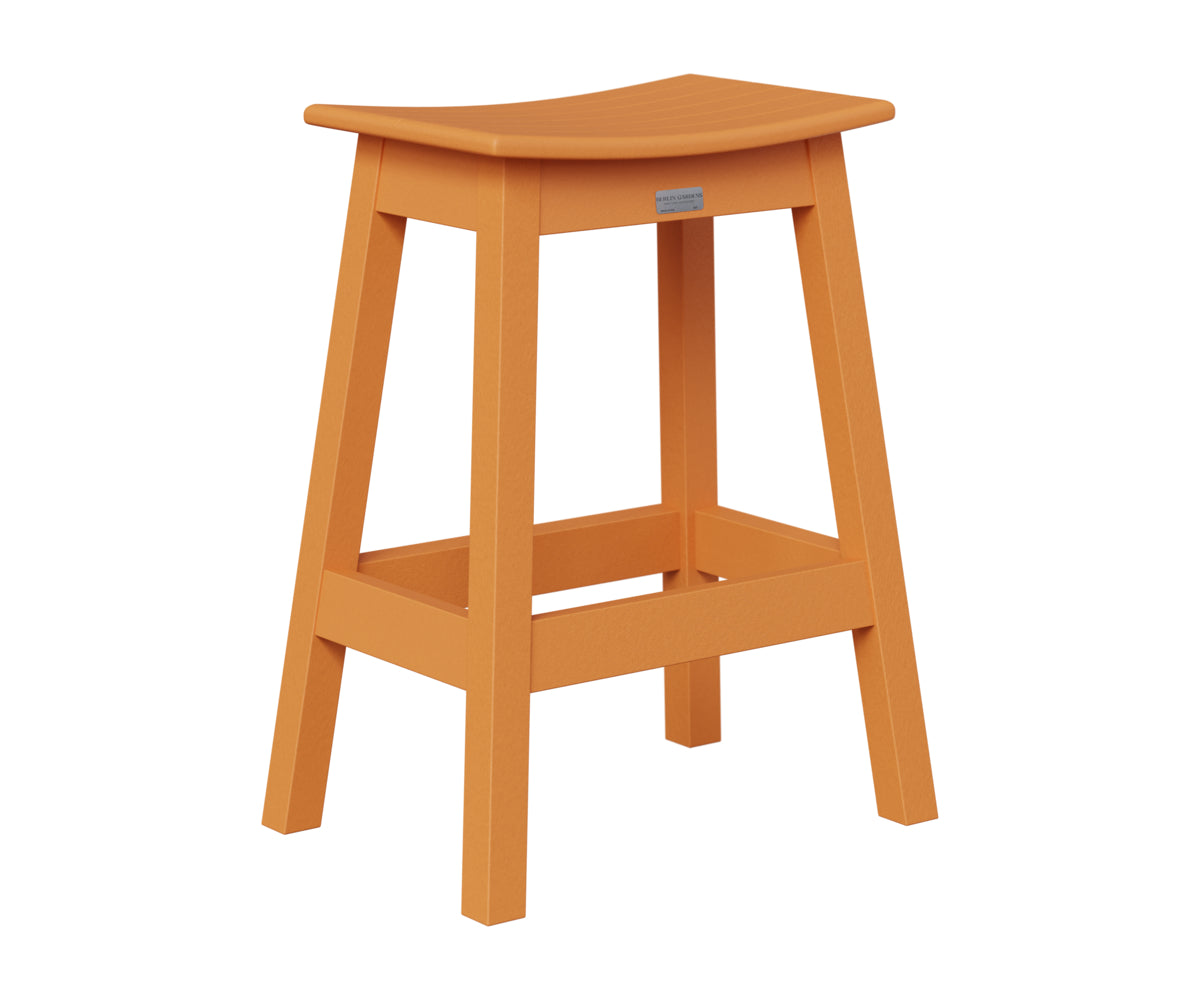 Berlin Gardens Saddle Counter Stool in Mango Orange