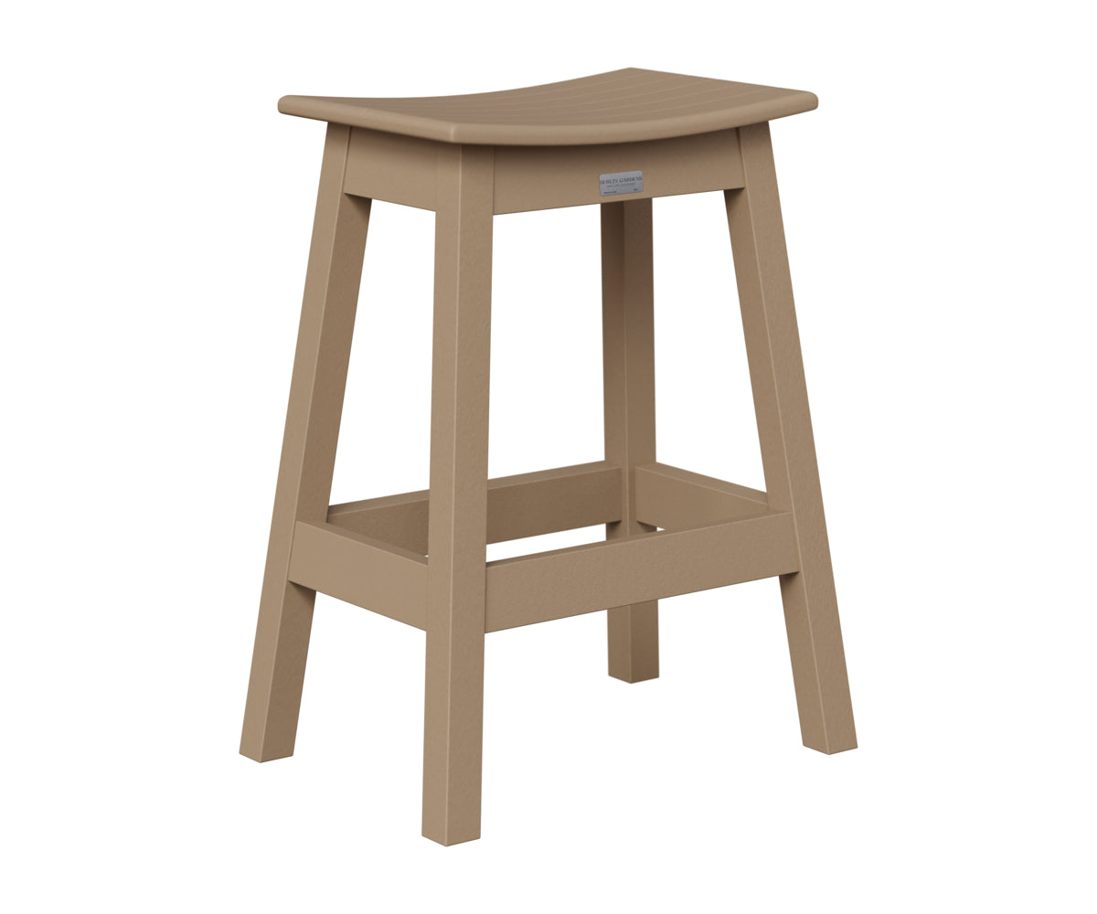 Berlin Gardens Saddle Counter Stool in Weatherwood