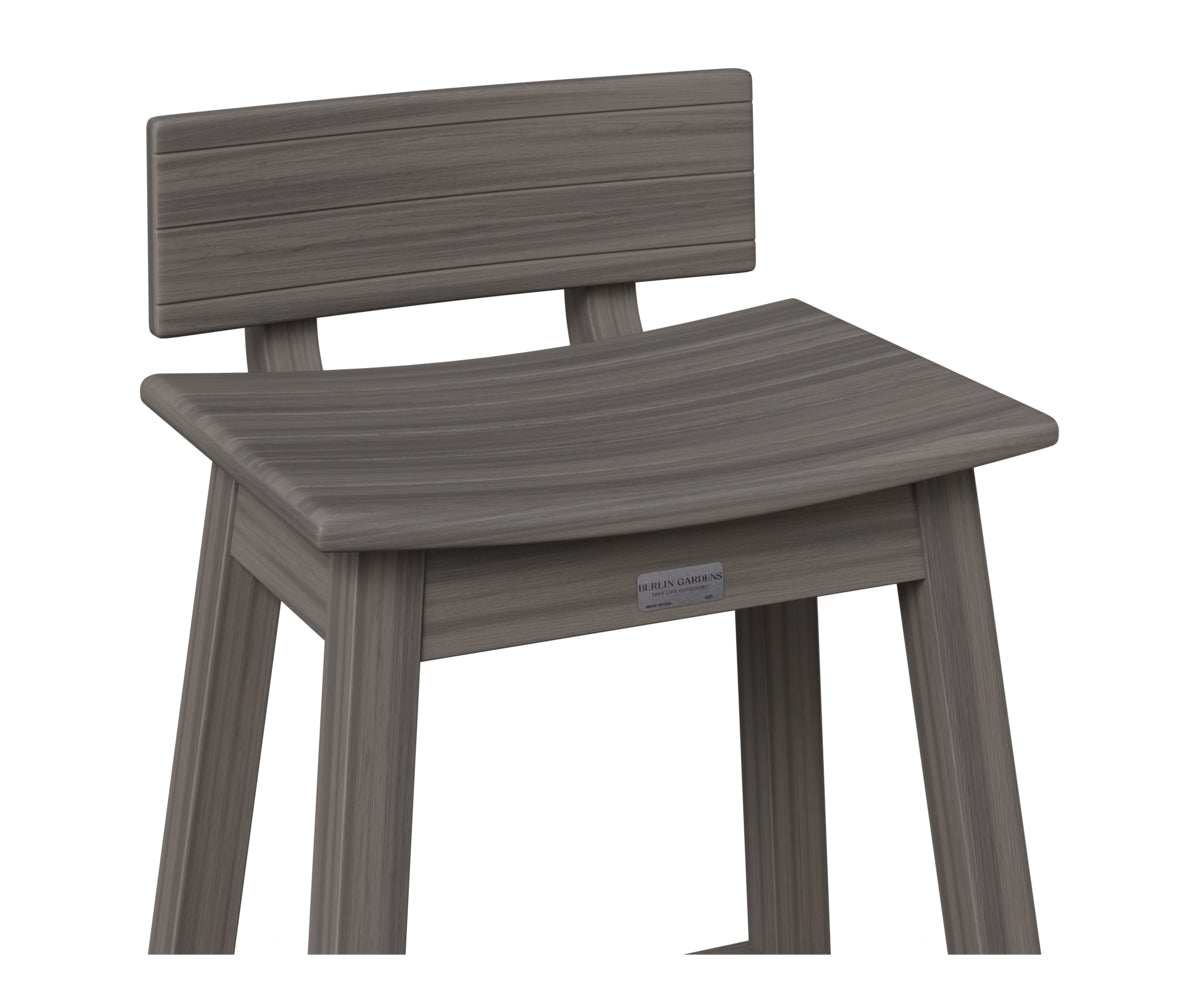 Berlin Gardens Saddle Stool Back Kit in Coastal Gray