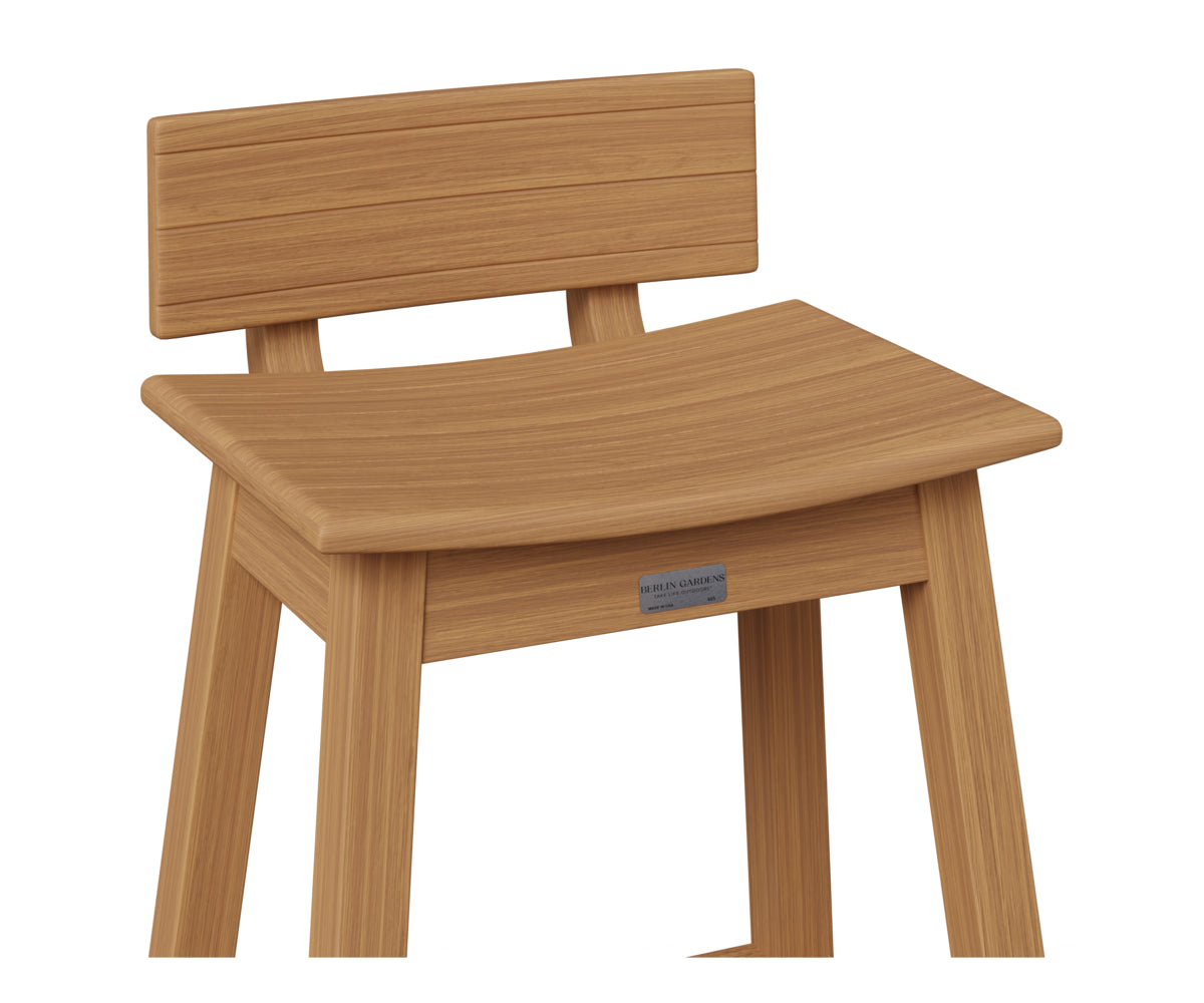 Berlin Gardens Saddle Stool Back Kit in Natural Teak