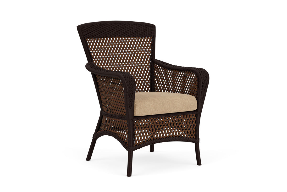 Lloyd Flanders Grand Traverse Dining Armchair with Hayden Sand fabric, view 2