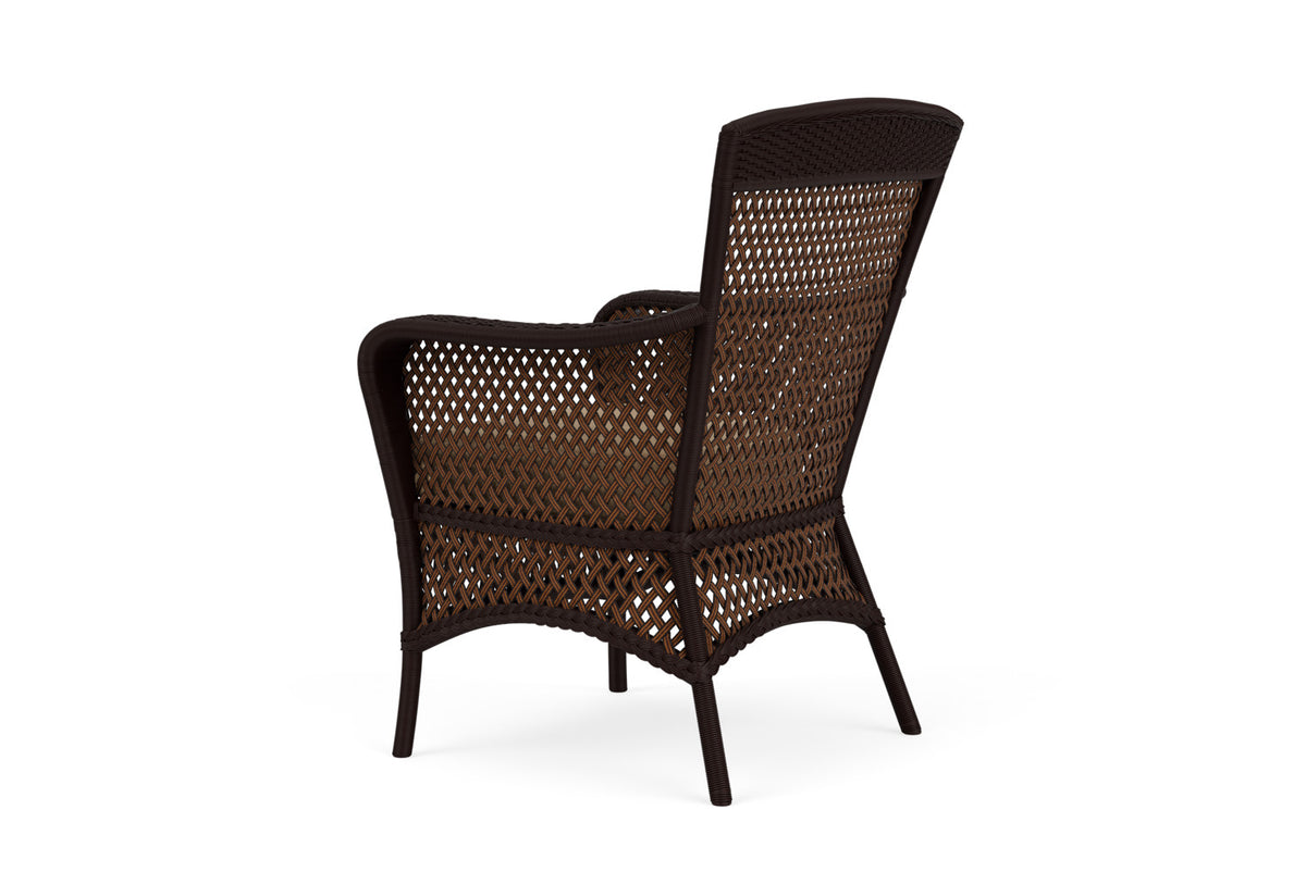 Lloyd Flanders Grand Traverse Dining Armchair with Hayden Sand fabric, view 8