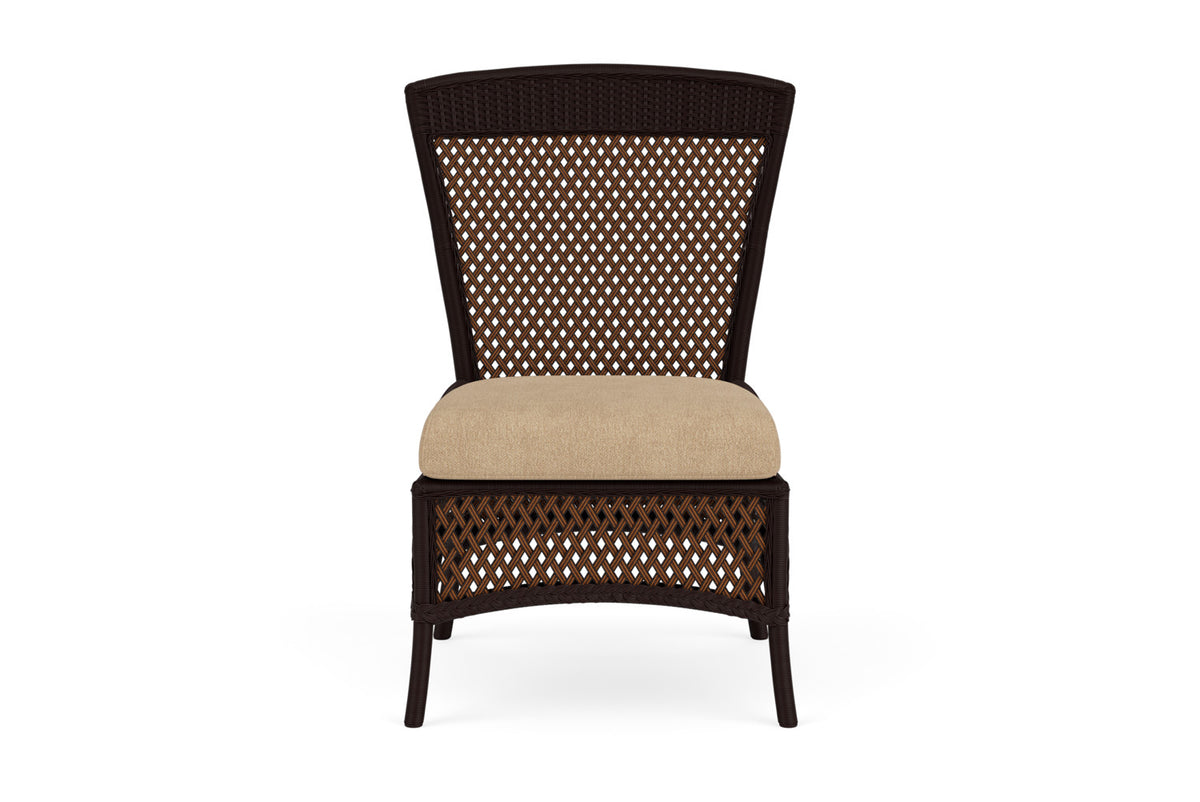 Lloyd Flanders Grand Traverse Armless Dining Chair with Hayden Sand fabric