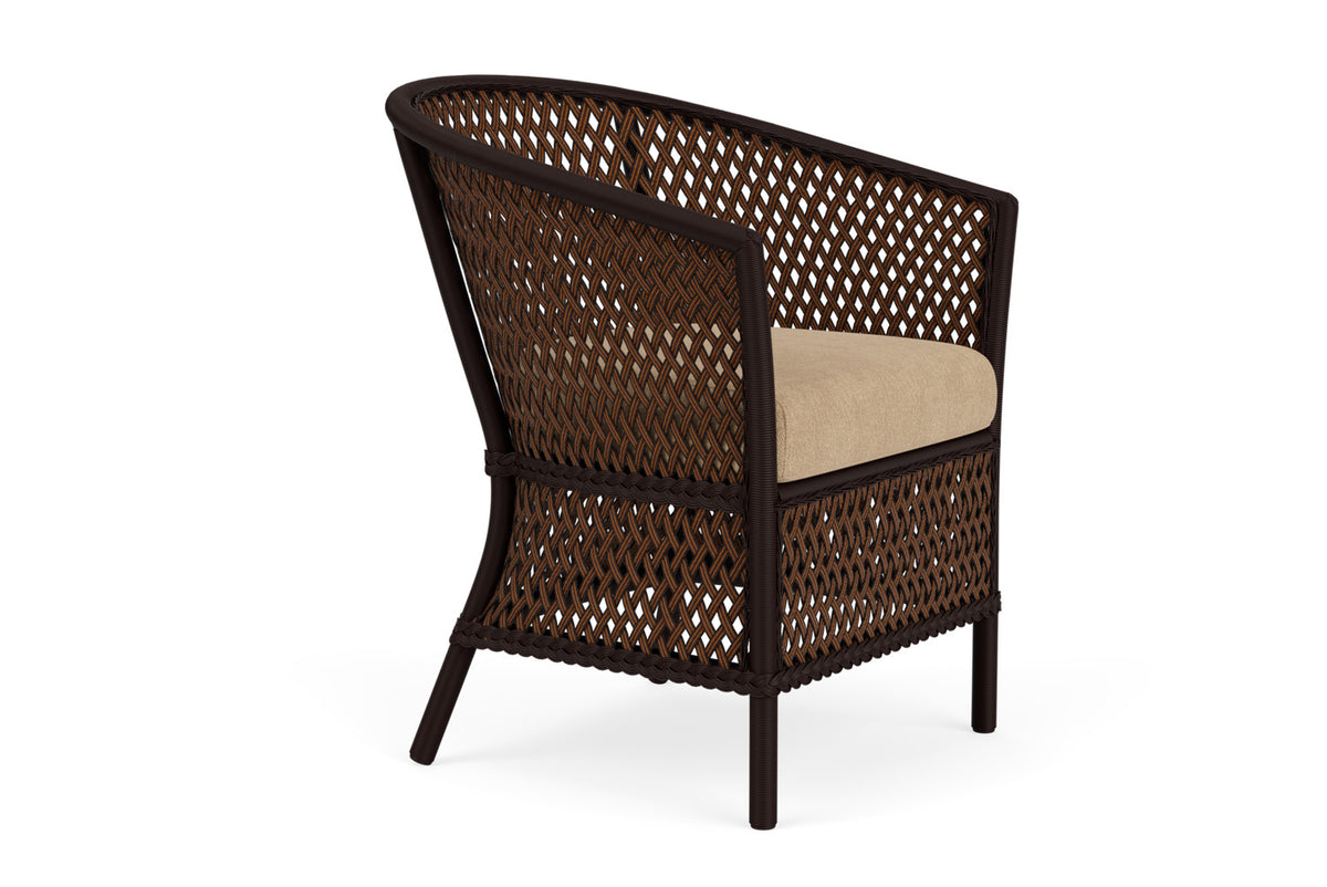 Lloyd Flanders Grand Traverse Barrel Dining Chair with Hayden Sand fabric, view 3