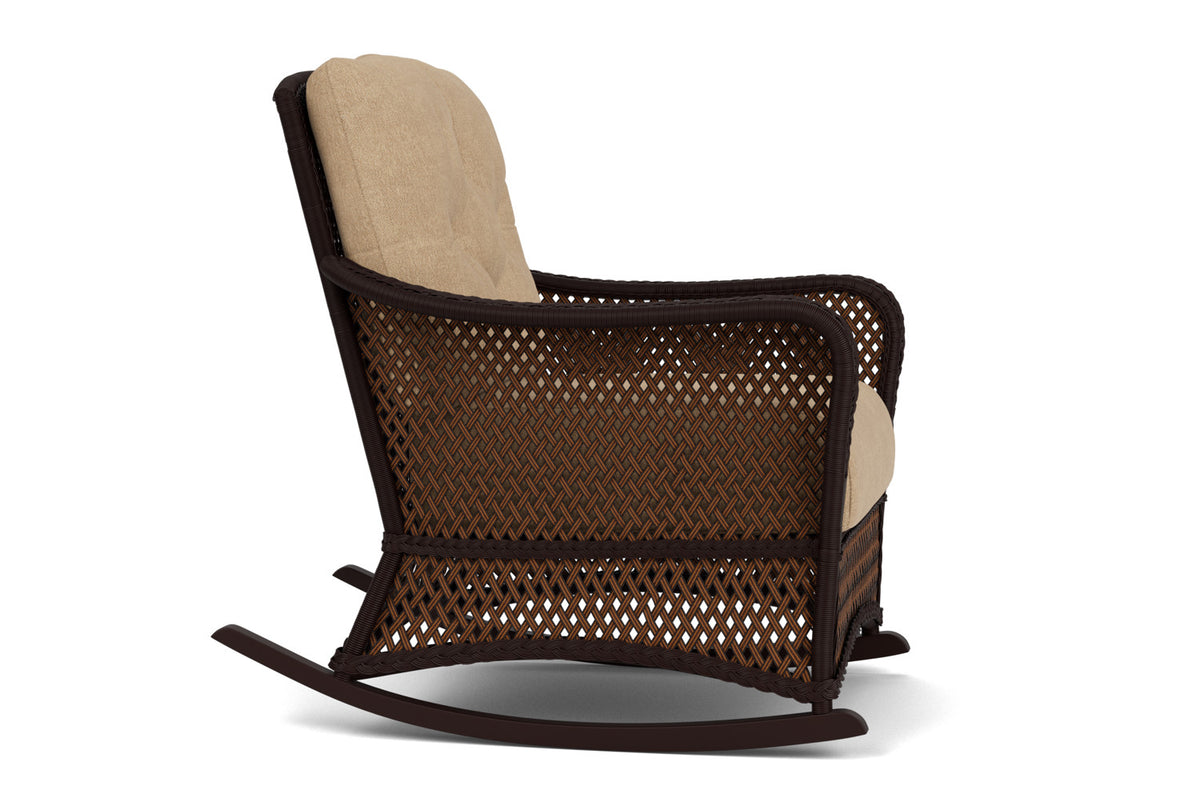 Lloyd Flanders Grand Traverse Lounge Rocker with Hayden Sand fabric, view 4