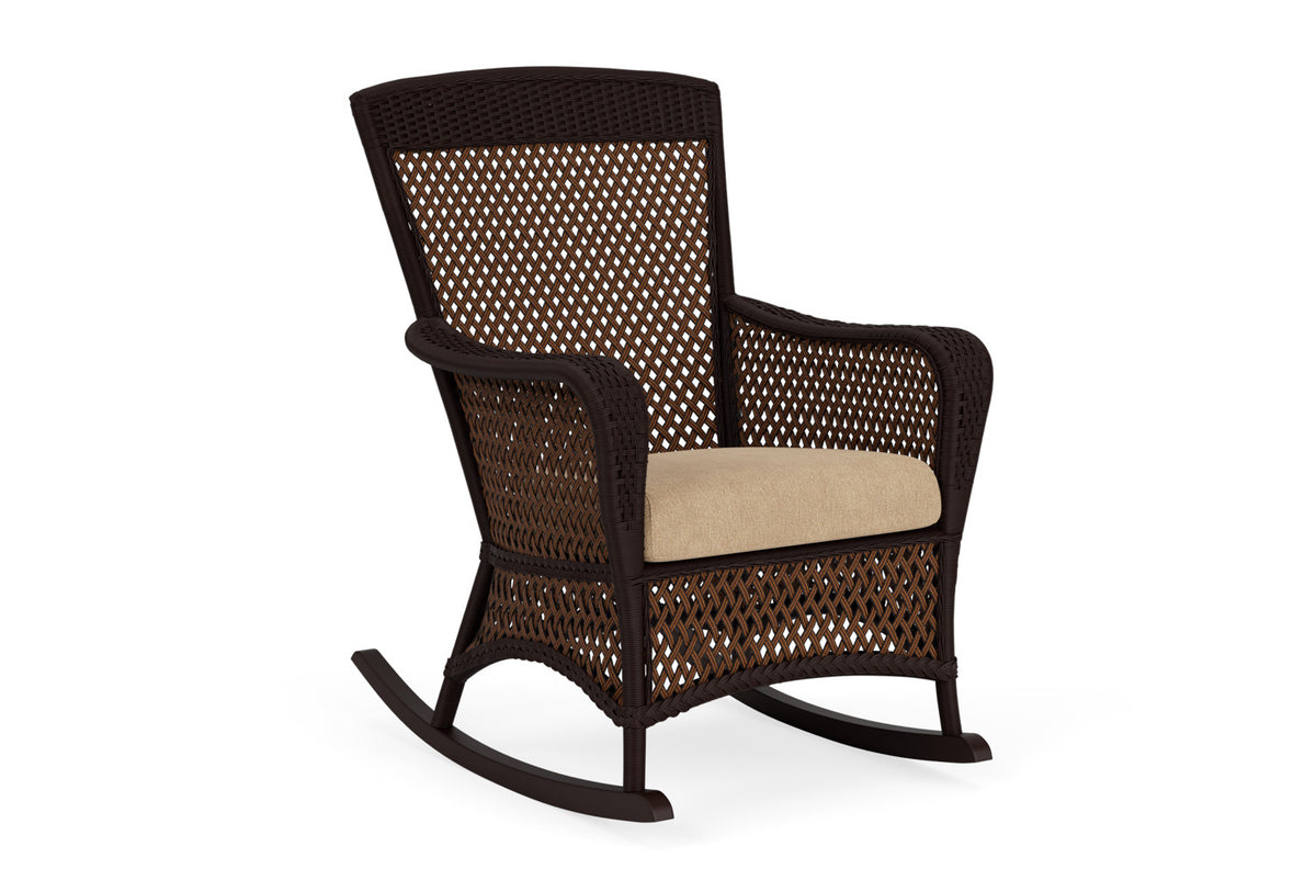 Lloyd Flanders Grand Traverse Porch Rocker with Hayden Sand fabric, view 2