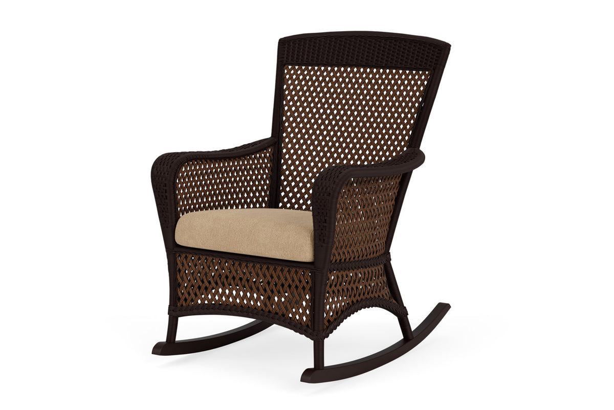 Lloyd Flanders Grand Traverse Porch Rocker with Hayden Sand fabric, view 10