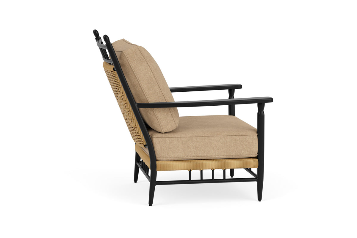 Lloyd Flanders Low Country Lounge Chair with Hayden Sand fabric, view 5