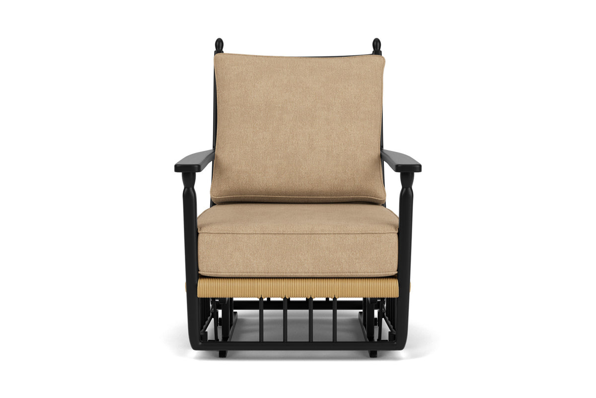 Lloyd Flanders Low Country Glider Lounge Chair with Hayden Sand fabric