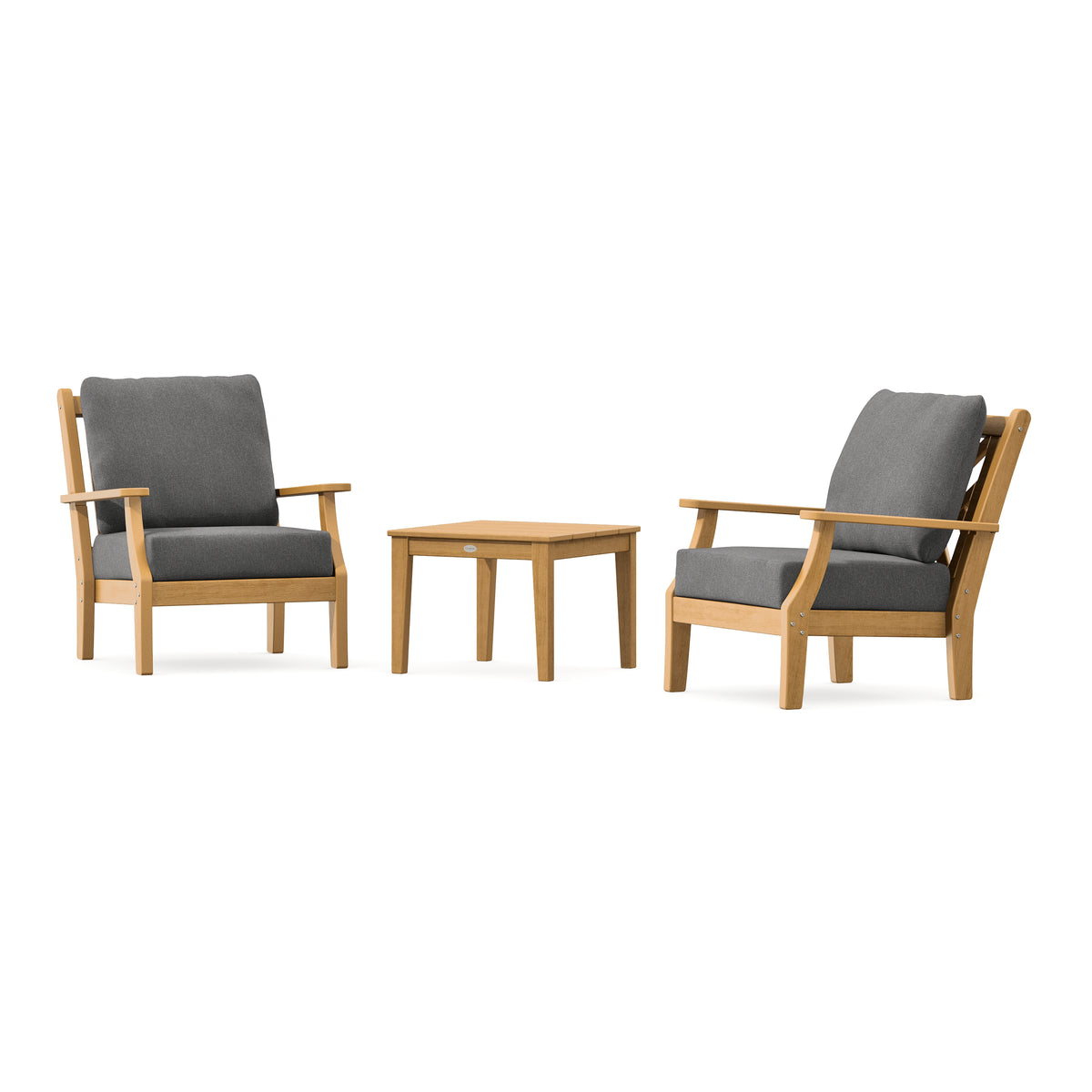 POLYWOOD Country Living Wovendale 3-Piece Deep Seating Set in Natural